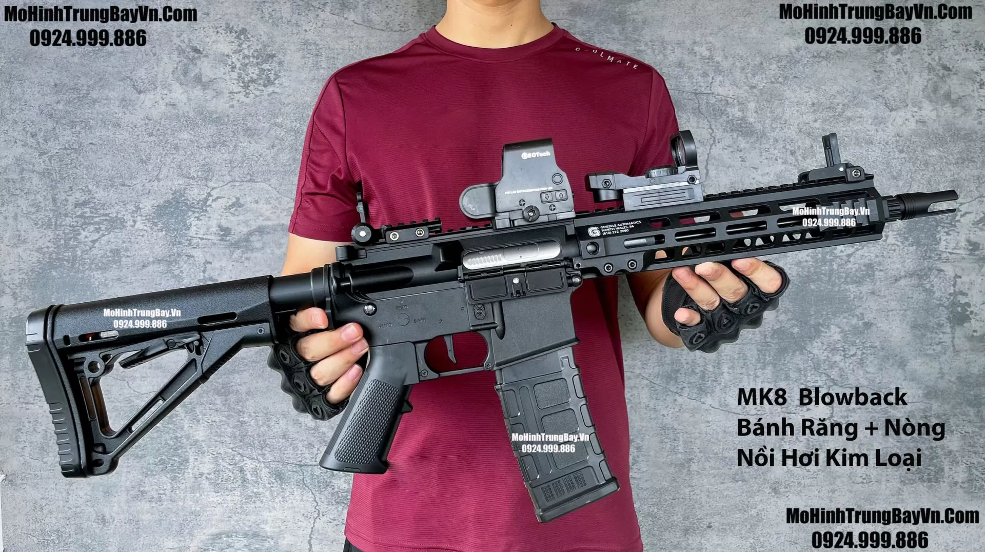 Súng Đạn Thạch MK8 Blowback Cao Cấp Bánh Răng Kim Loại Lực Cực Mạnh Hk416 M416 M4a1 M16 Mohinhtrungbay Mohinhtrungbay.vn