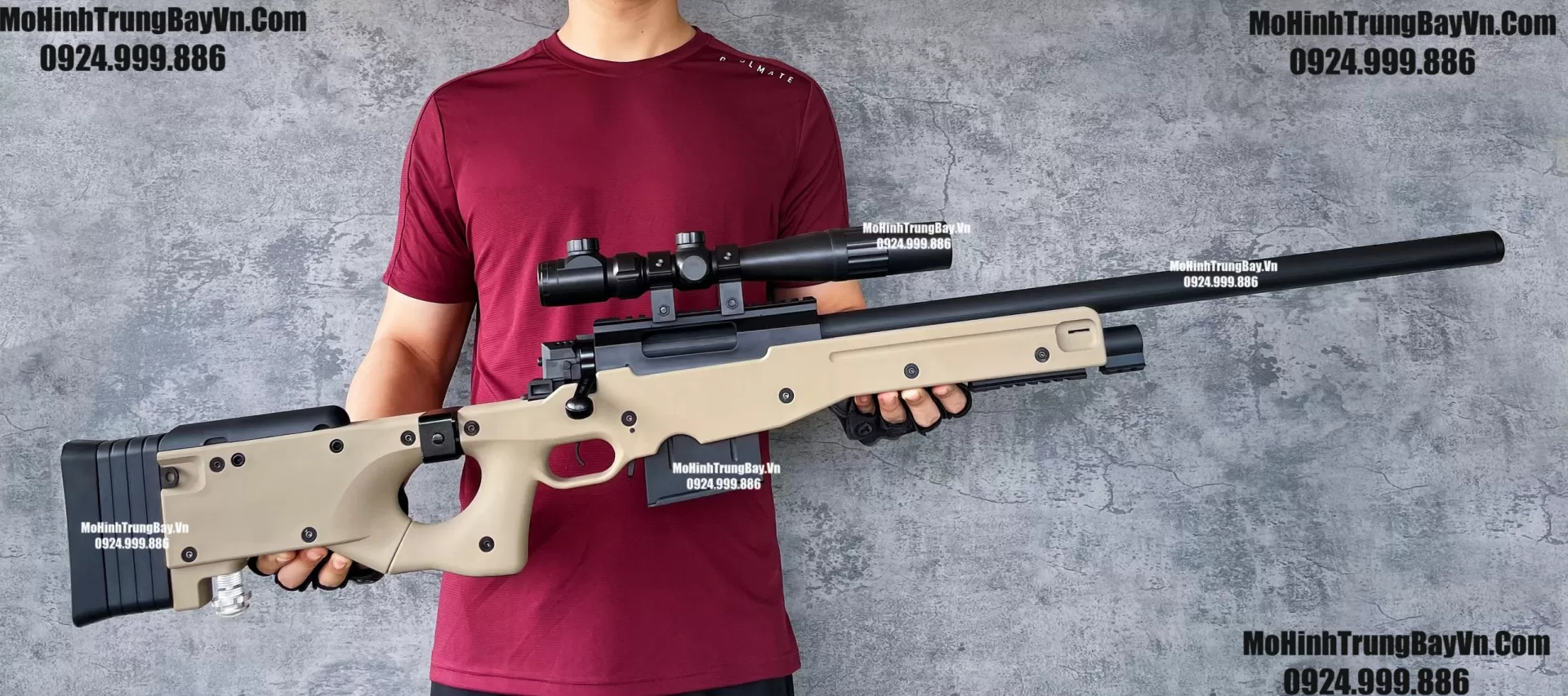 Súng Sniper Văng Shell AWM AWP Màu Cát Báng Gập Kim Loại 115cm Cao Cấp Gel + Xốp Full Phụ Kiện (1) (1)