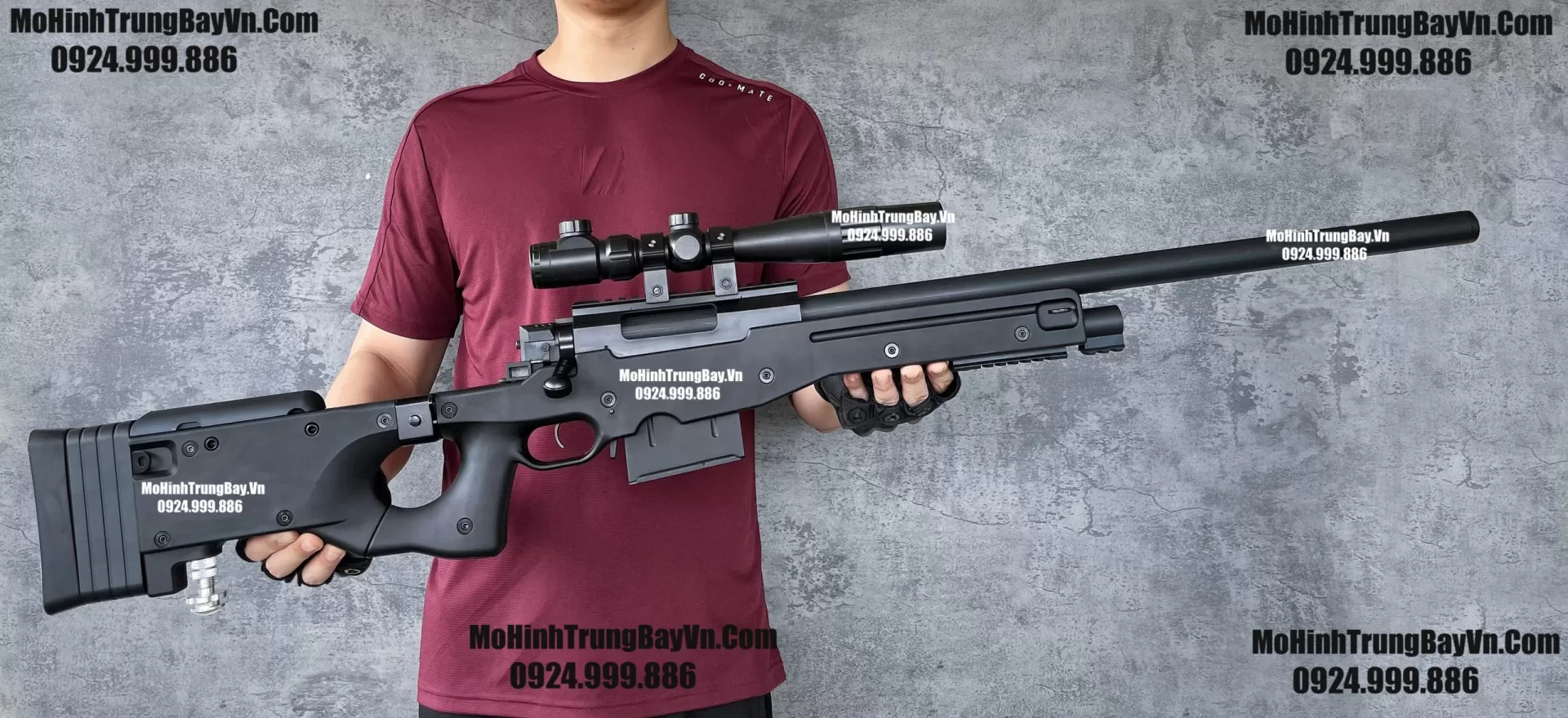 Súng Sniper Văng Shell AWM AWP Màu Đen Báng Gập Kim Loại 115cm Cao Cấp Gel + Xốp Full Phụ Kiện (1)