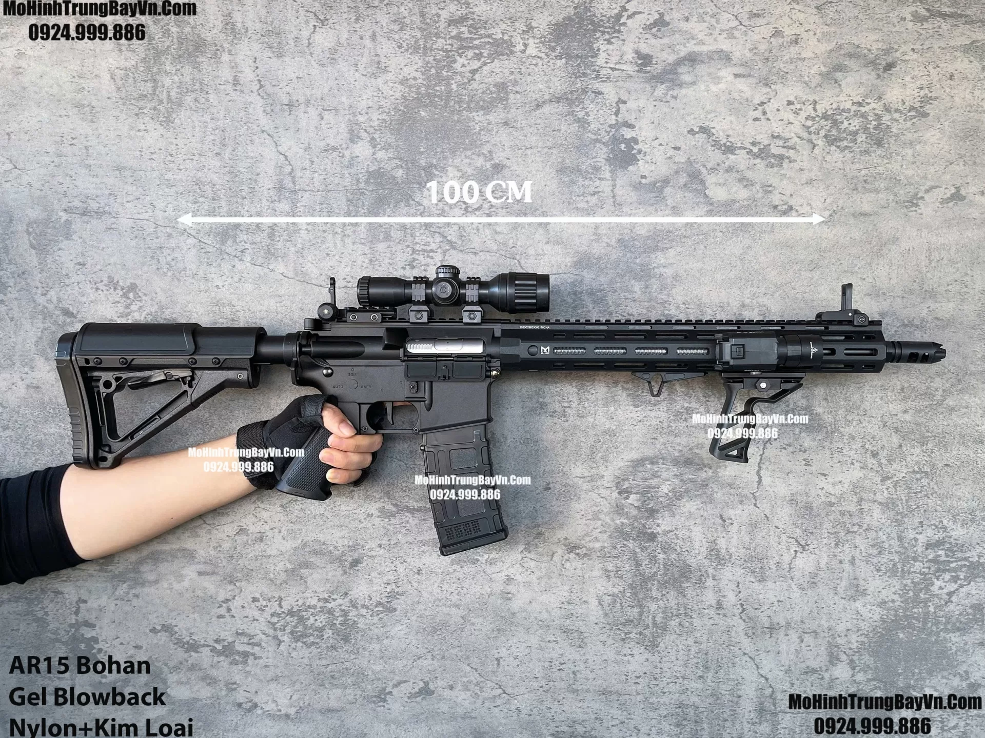 Súng Đạn Thạch AR15 Blowback Cao Cấp Bánh Răng Kim Loại Lực Cực Mạnh Hk416 M416 M4a1 M16 Mohinhtrungbay Mohinhtrungbay.vn (1)