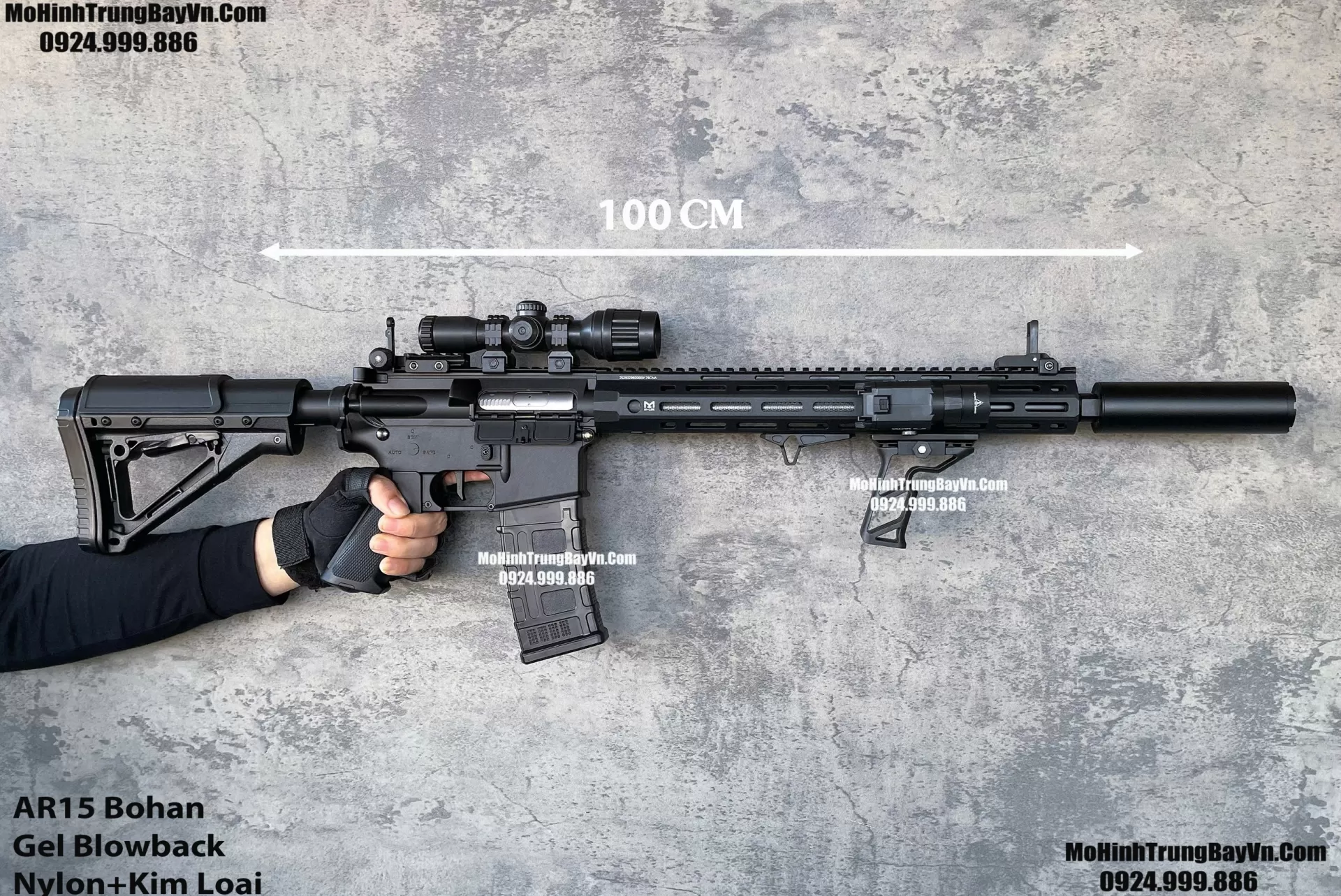 Súng Đạn Thạch AR15 Blowback Cao Cấp Bánh Răng Kim Loại Lực Cực Mạnh Hk416 M416 M4a1 M16 Mohinhtrungbay Mohinhtrungbay.vn (1)