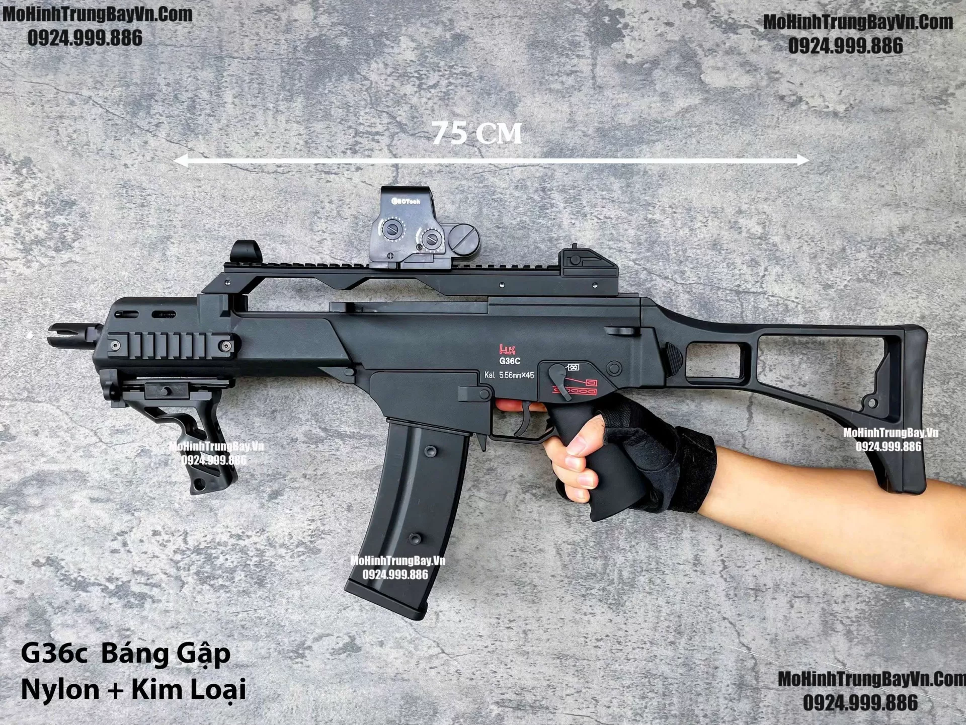Súng Đạn Thạch SMG G36c Báng Gập Auto Liên Thanh Cao Cấp Nòng Kim Loại