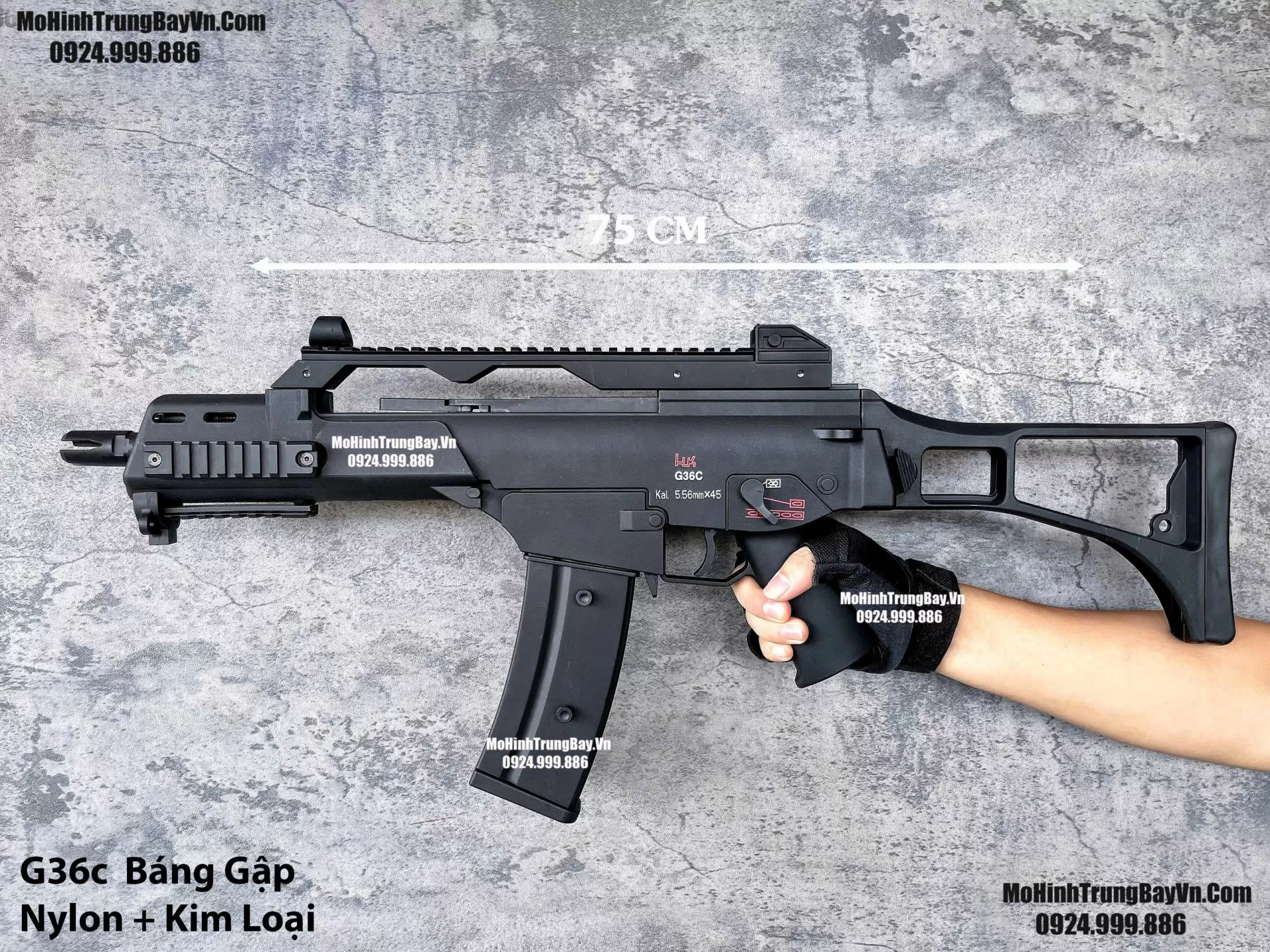 Súng Đạn Thạch SMG G36c Báng Gập Auto Liên Thanh Cao Cấp Nòng Kim Loại