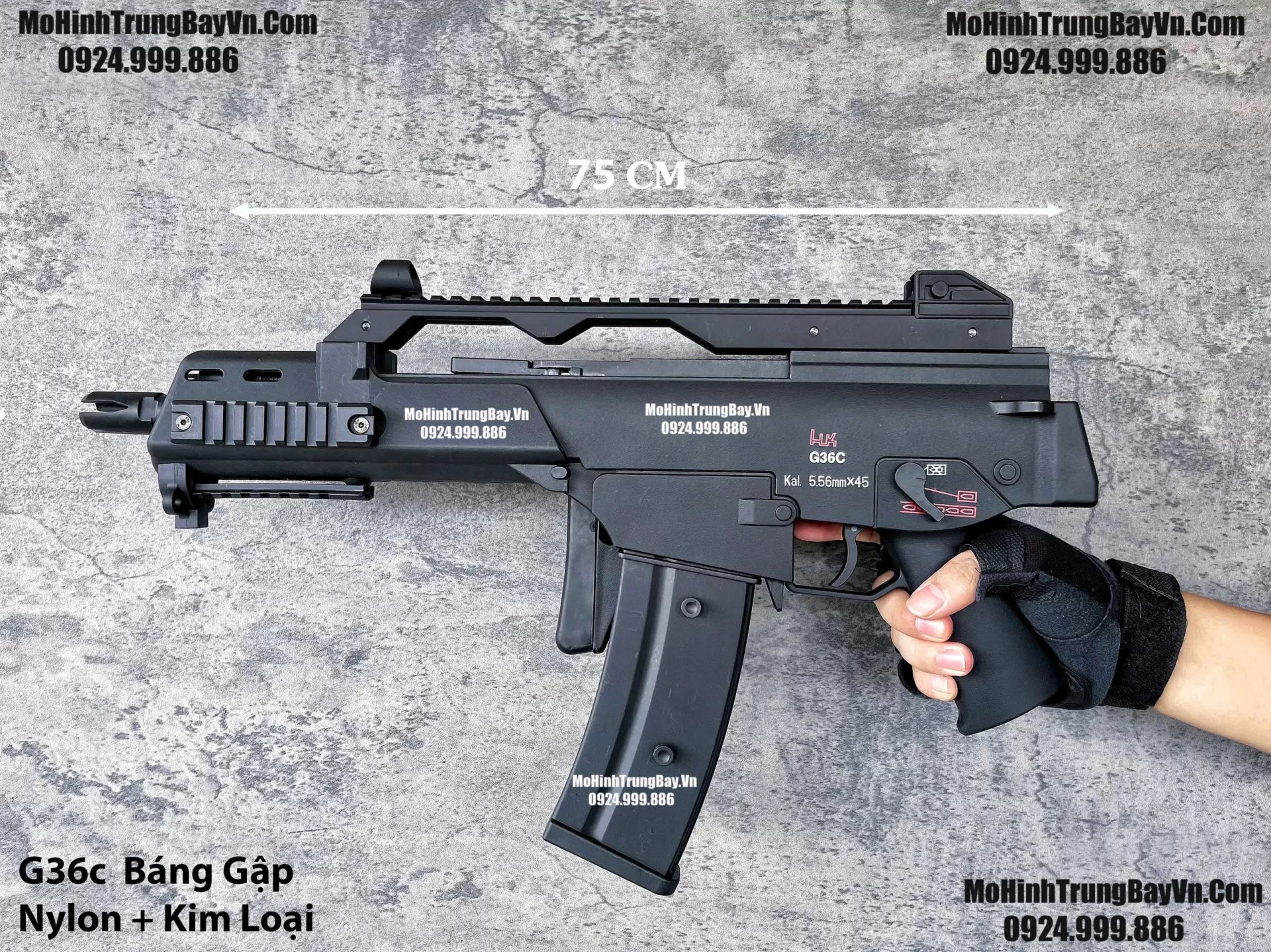 Súng Đạn Thạch SMG G36c Báng Gập Auto Liên Thanh Cao Cấp Nòng Kim Loại