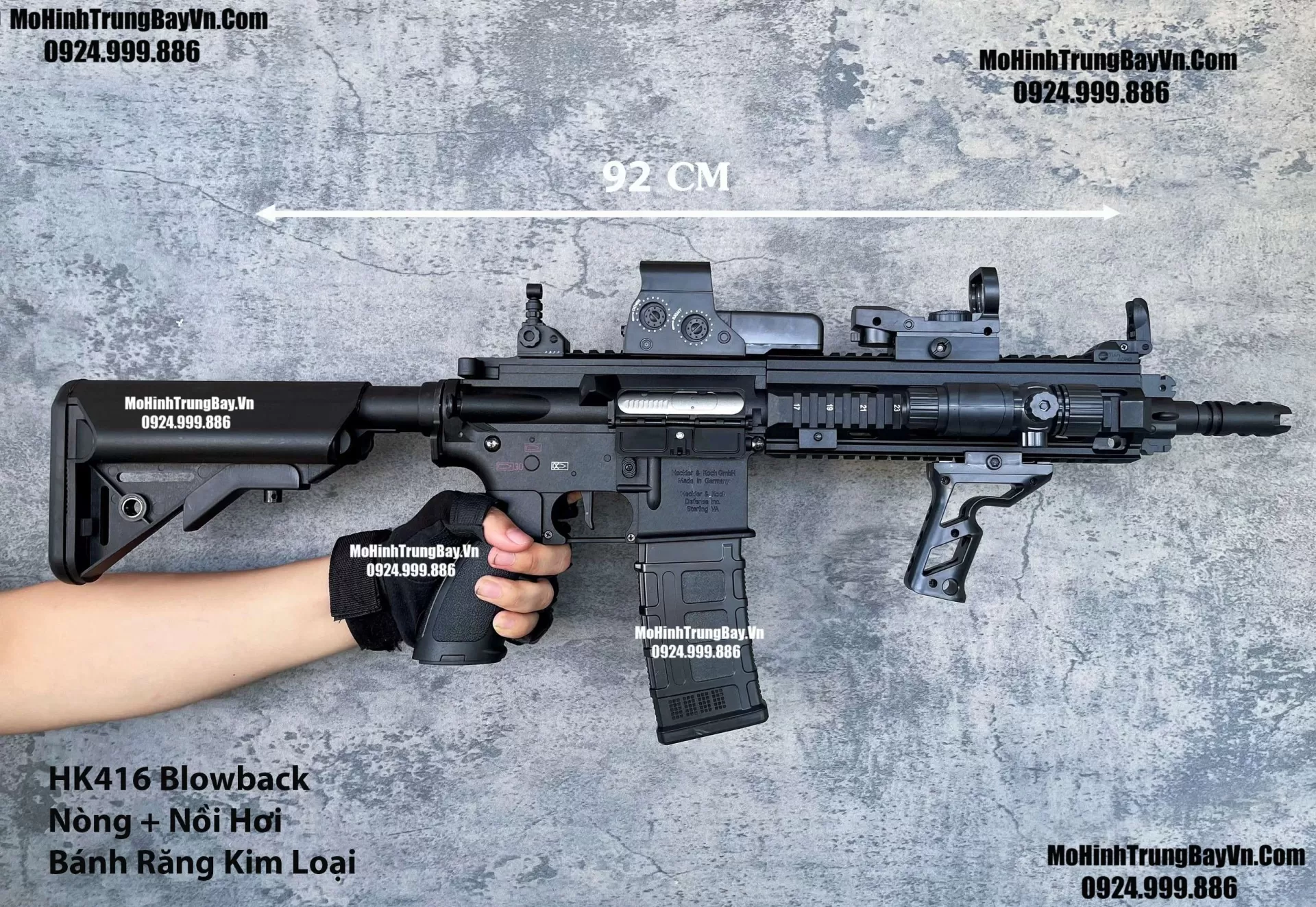 Súng Đạn Thạch Hk416 Blowback  Bánh Răng Kim Loại Lực Cực Mạnh  M416 M4a1 M16 SLR Mohinhtrungbay Mohinhtrungbay.vn
