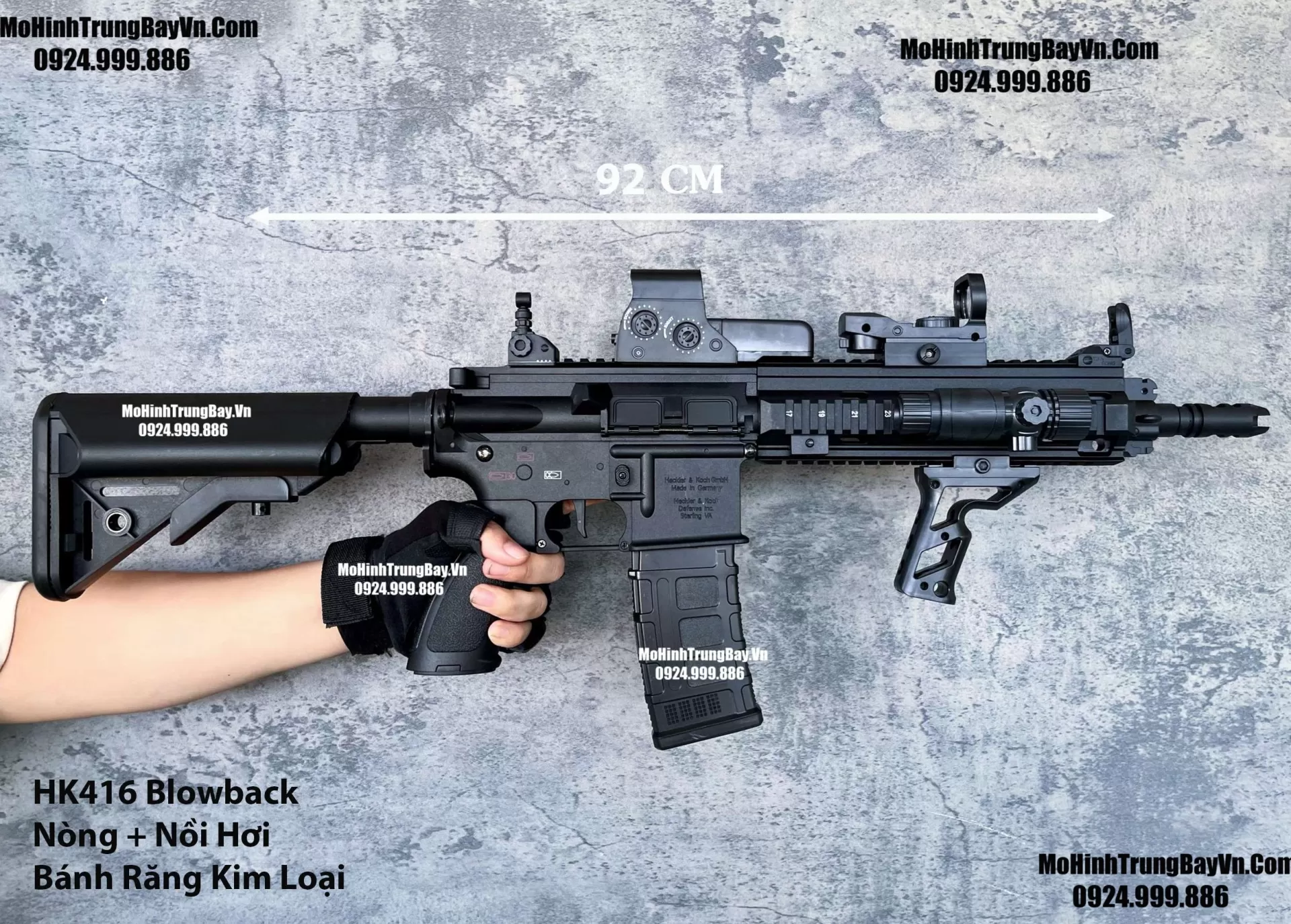 Súng Đạn Thạch Hk416 Blowback  Bánh Răng Kim Loại Lực Cực Mạnh  M416 M4a1 M16 SLR Mohinhtrungbay Mohinhtrungbay.vn