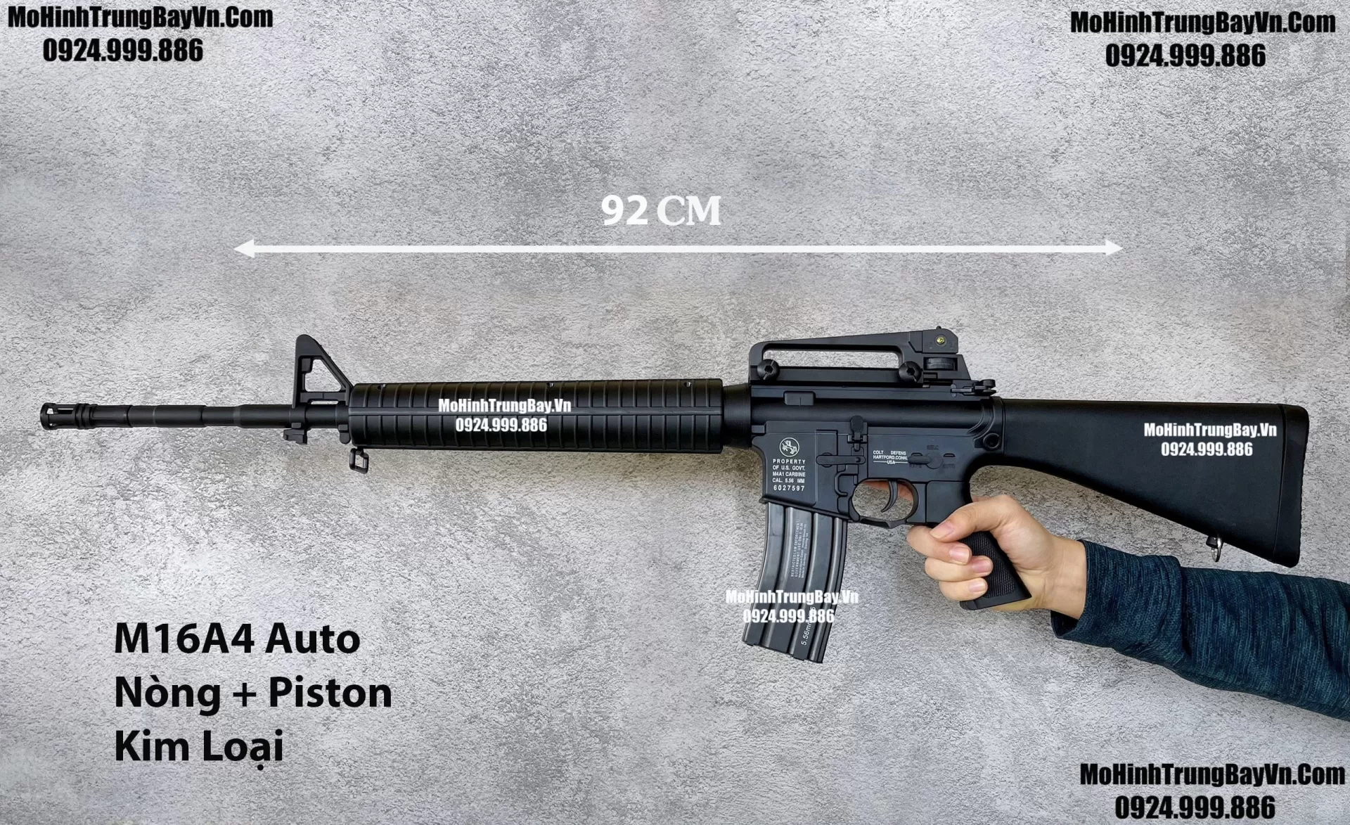 Súng Đạn Thạch M16A4 Đen Nòng + Piston Kim Loại Full Phụ Kiện M4a1 Hk416 SLR M416 Mohinhtrungbay Mohinhtrungbay.vn