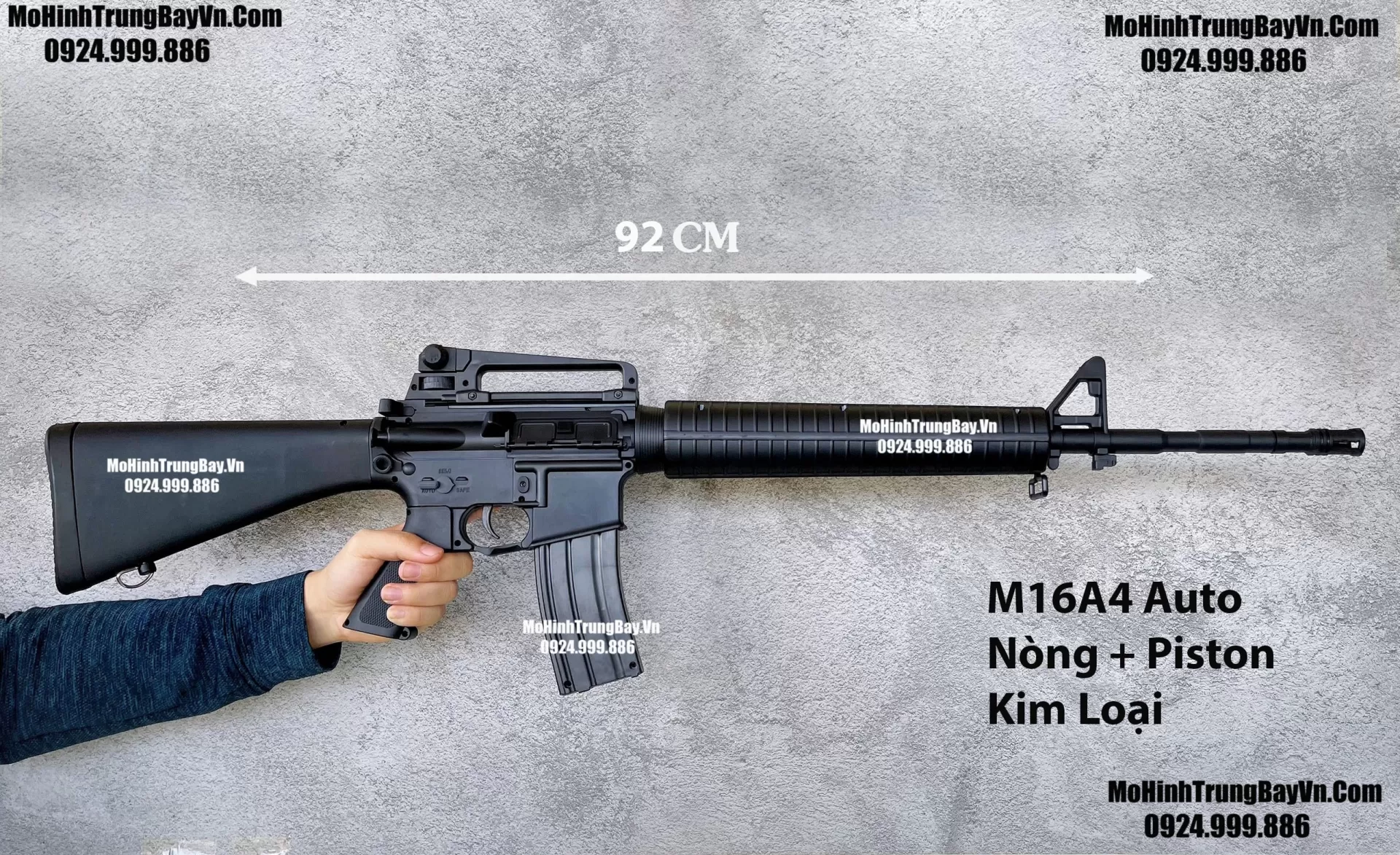 Súng Đạn Thạch M16A4 Đen Nòng + Piston Kim Loại Full Phụ Kiện M4a1 Hk416 SLR M416 Mohinhtrungbay Mohinhtrungbay.vn