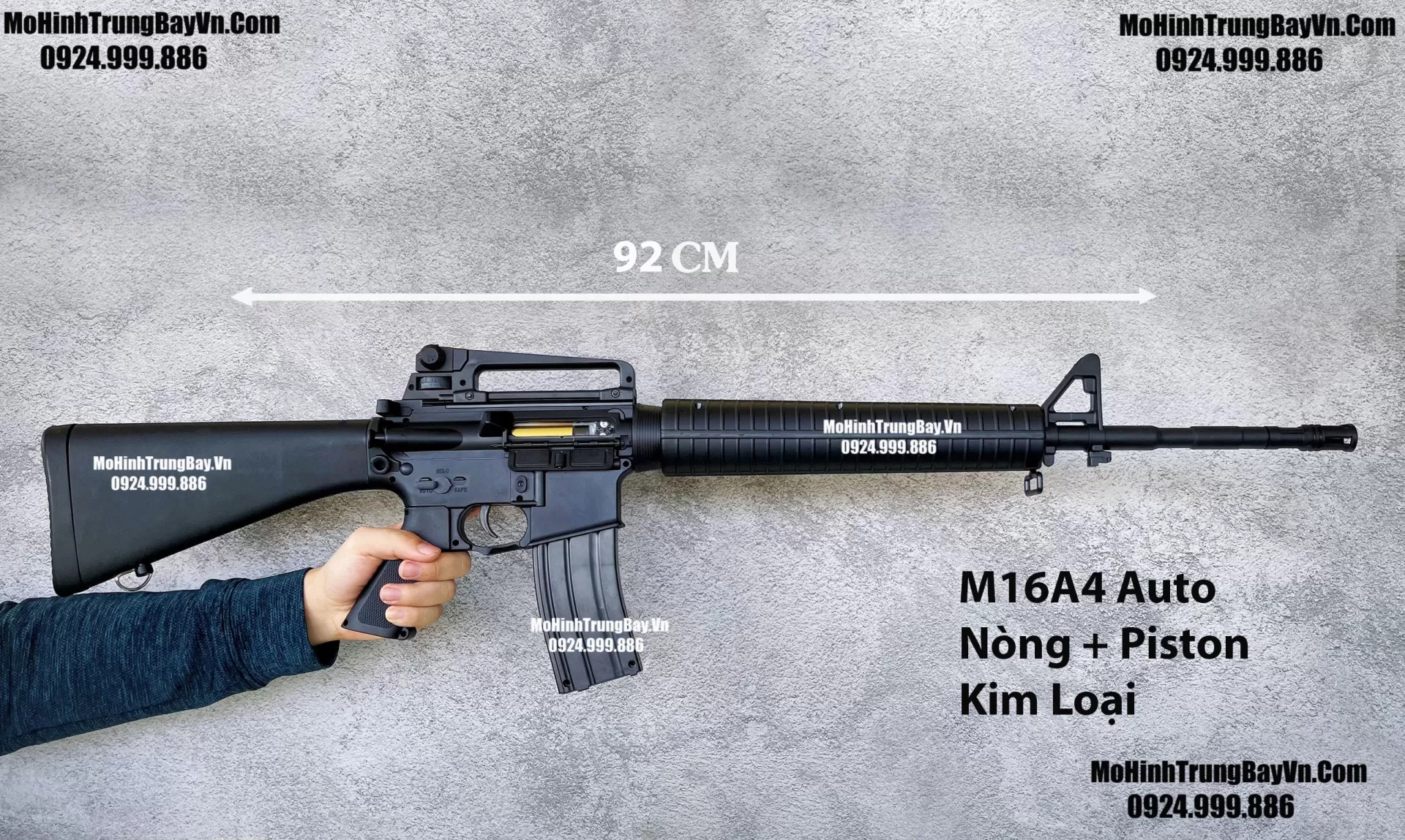 Súng Đạn Thạch M16A4 Đen Nòng + Piston Kim Loại Full Phụ Kiện M4a1 Hk416 SLR M416 Mohinhtrungbay Mohinhtrungbay.vn
