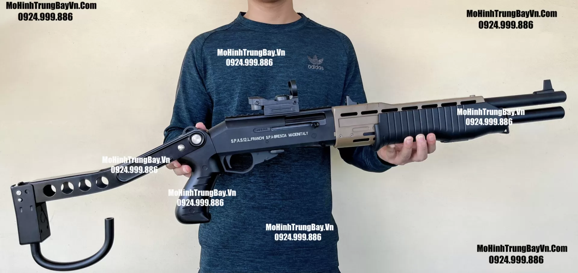 ShotGun Spas12 Văng Shell Cao Cấp Full Phụ Kiện Lực Cực Mạnh Đạn Thạch Và Xốp