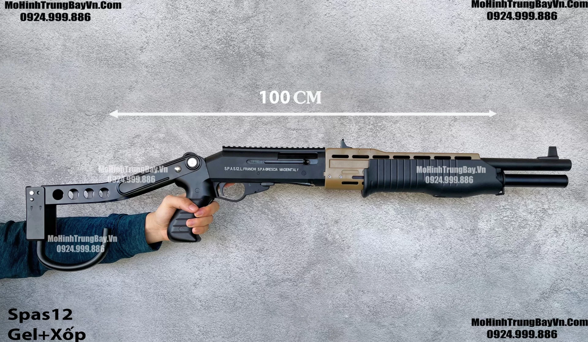 ShotGun Spas12 Văng Shell Cao Cấp Full Phụ Kiện Lực Cực Mạnh Đạn Thạch Và Xốp
