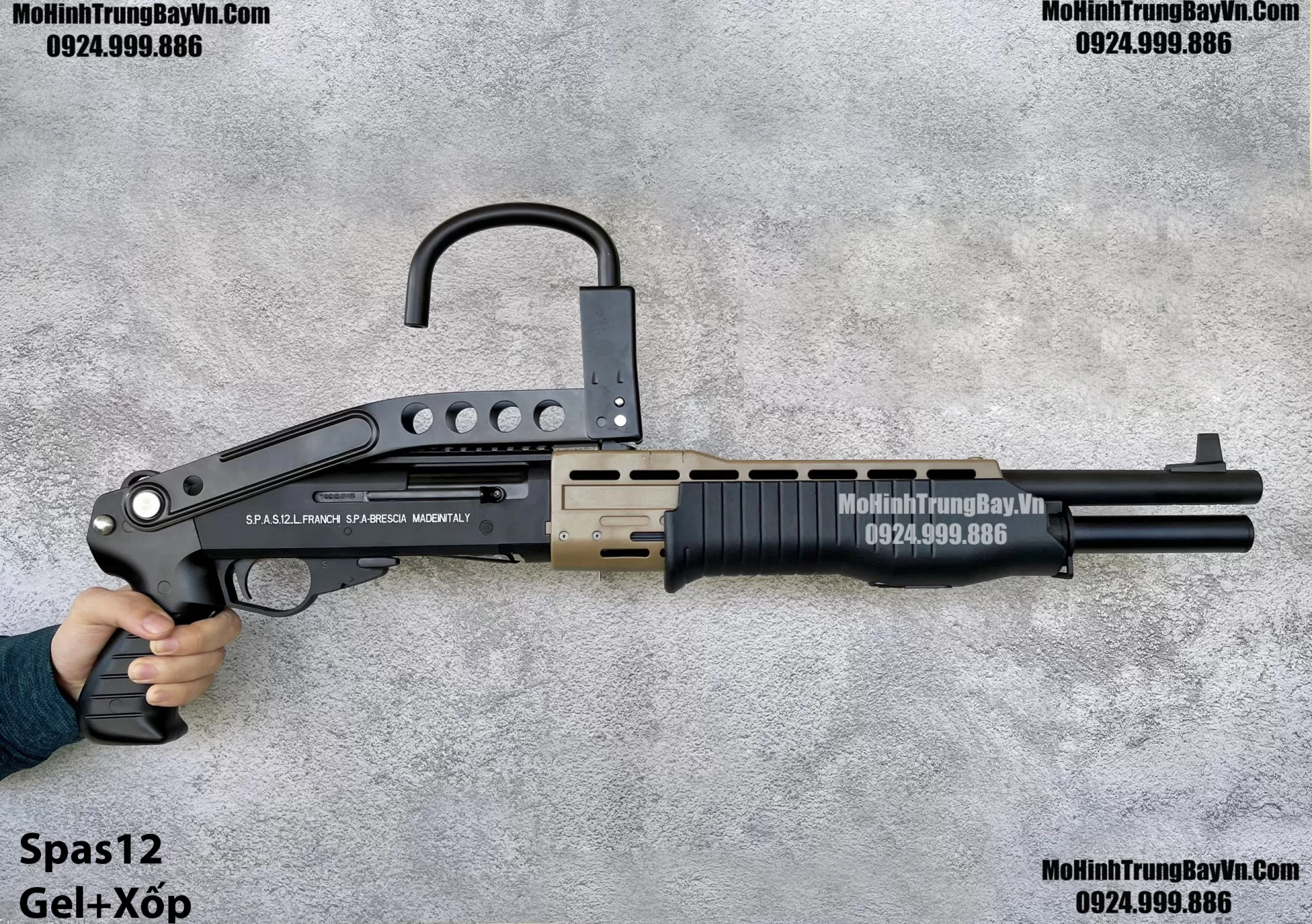ShotGun Spas12 Văng Shell Cao Cấp Full Phụ Kiện Lực Cực Mạnh Đạn Thạch Và Xốp