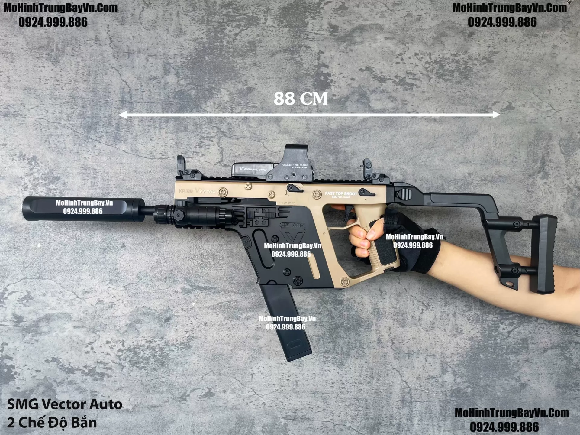 Súng Bắn Đạn Thạch SMG Vector Cao Cấp  Báng Gập 2 Chế Độ   Tỉ Lệ 1:1 Sấy Cực Nhanh Mohinhtrungbay Mohinhtrungbay.vn