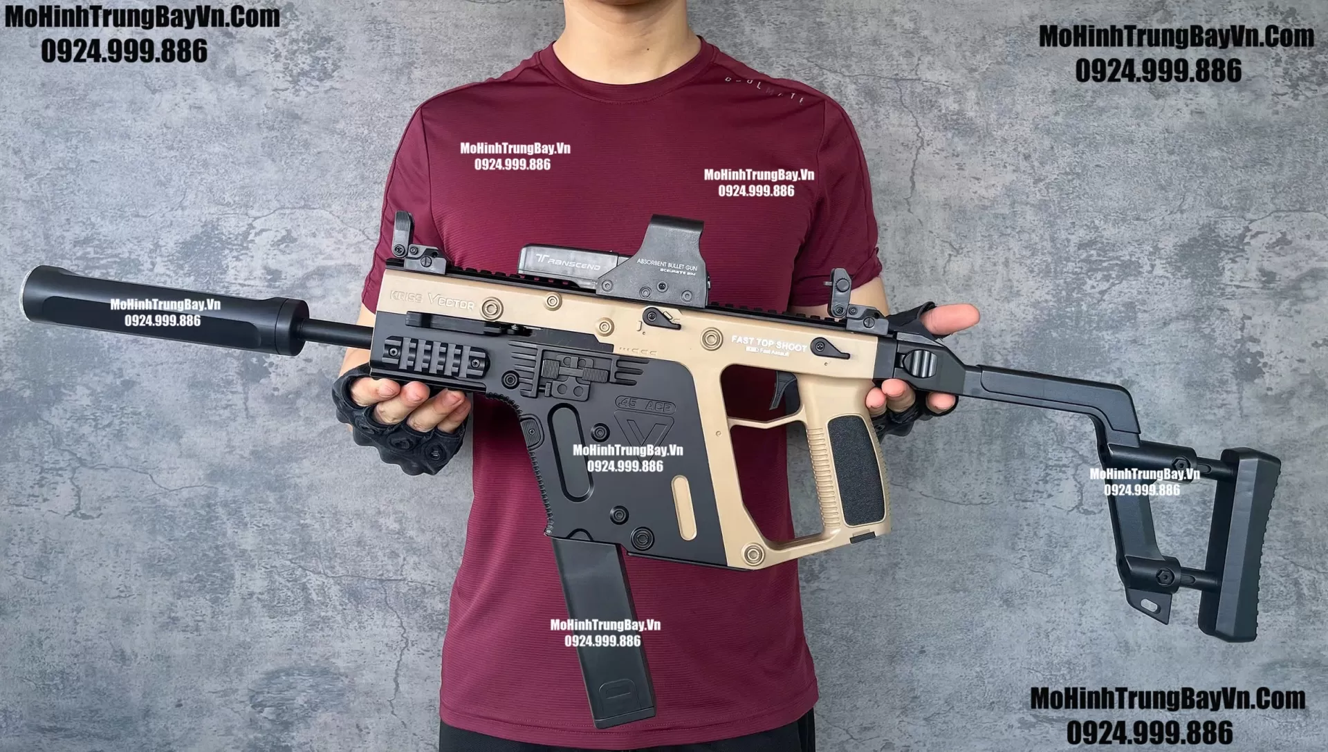 Súng Bắn Đạn Thạch SMG Vector Cao Cấp  Báng Gập 2 Chế Độ   Tỉ Lệ 1:1 Sấy Cực Nhanh Mohinhtrungbay Mohinhtrungbay.vn