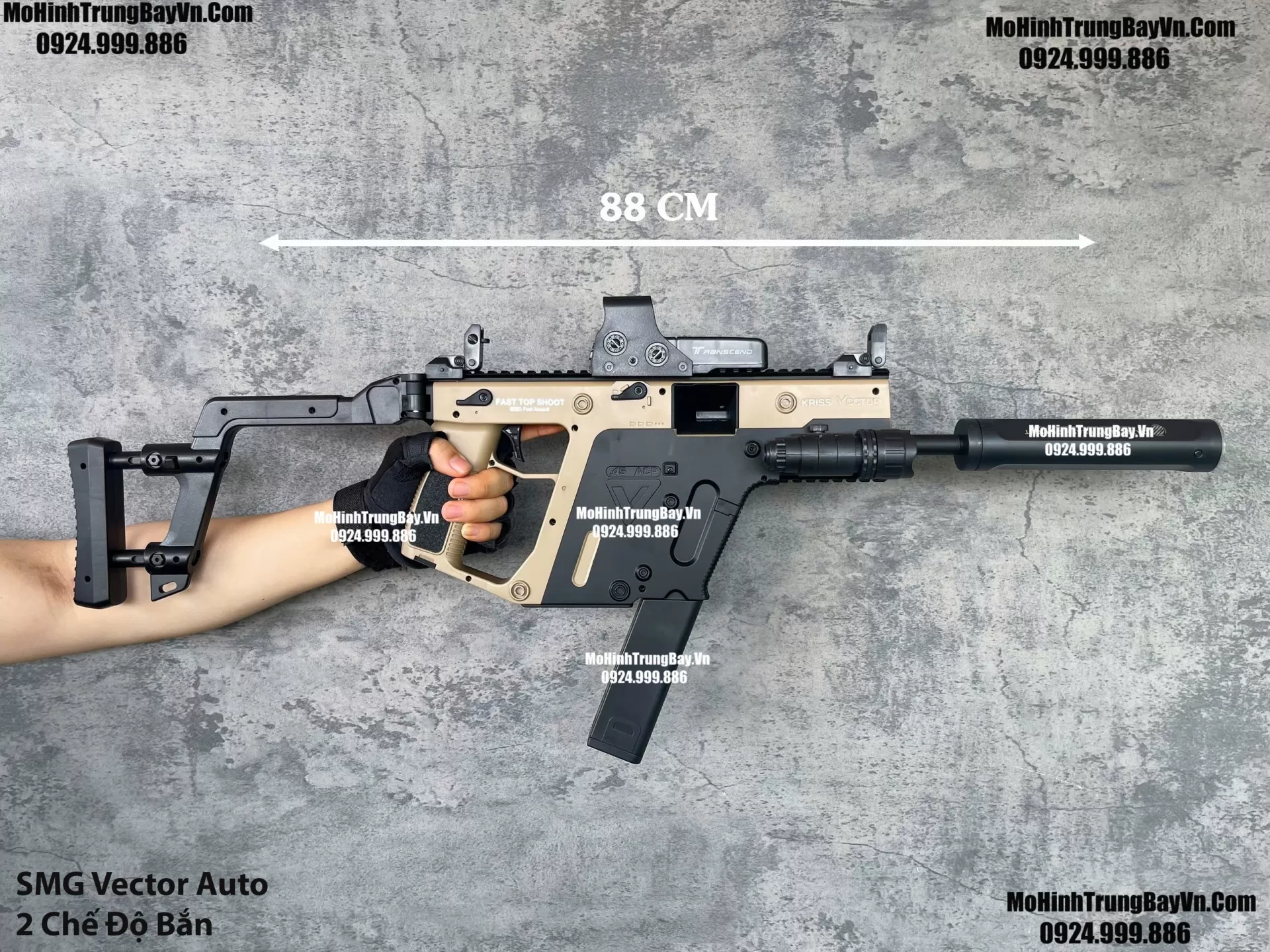 Súng Bắn Đạn Thạch SMG Vector Cao Cấp  Báng Gập 2 Chế Độ   Tỉ Lệ 1:1 Sấy Cực Nhanh Mohinhtrungbay Mohinhtrungbay.vn