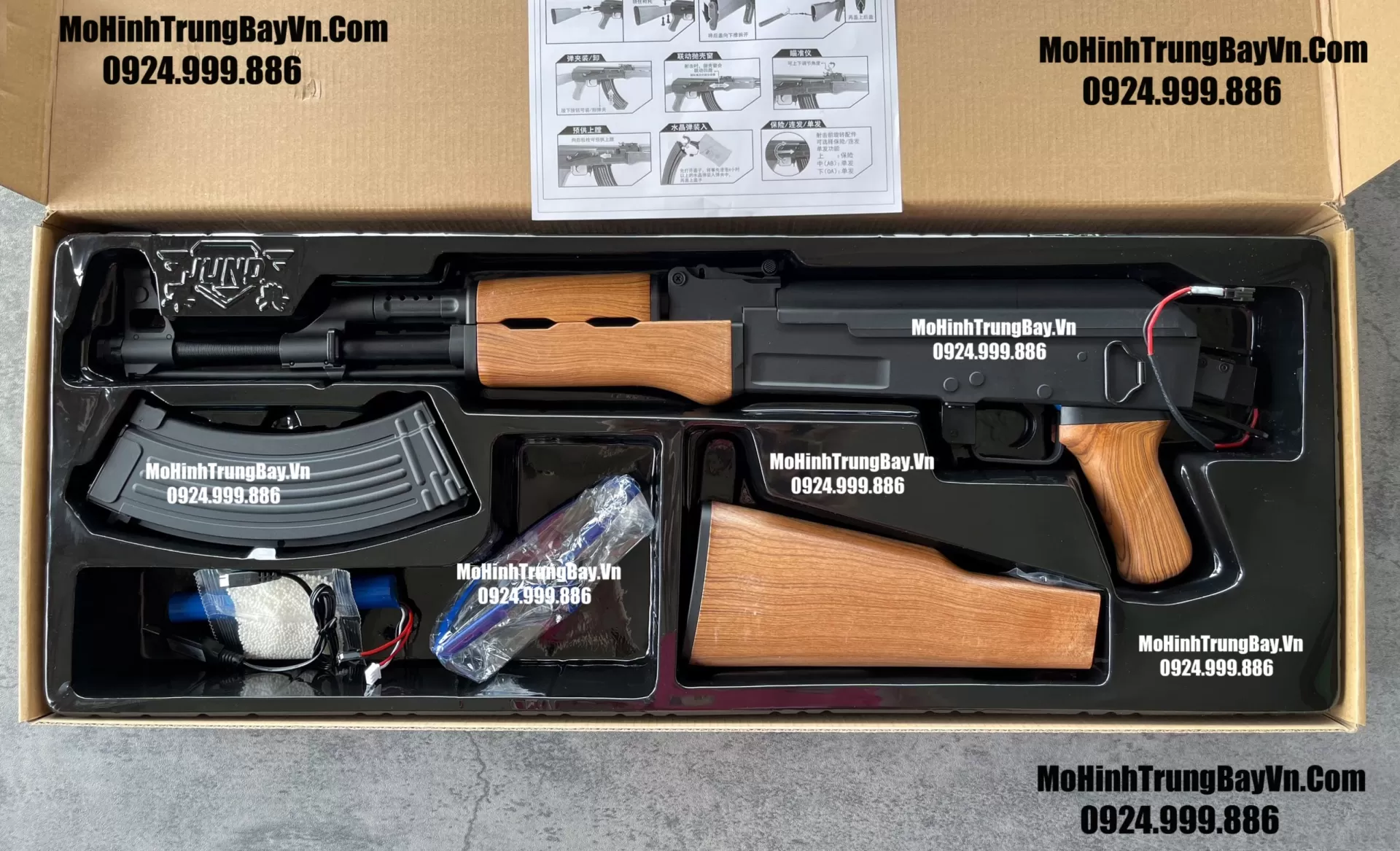 Súng Đạn Thạch Ak47 Jund Blowback Cao Cấp Kim Loại Lực Cực Mạnh AKM AK74u AKS
