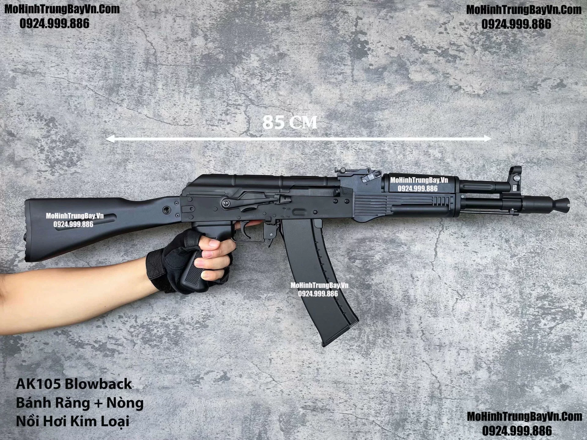 Súng Đạn Thạch AK105 Blowback Bánh Răng Kim Loại Cực Mạnh Giá Rẻ AKS AK47 AK102 AKM AK74 AKU
