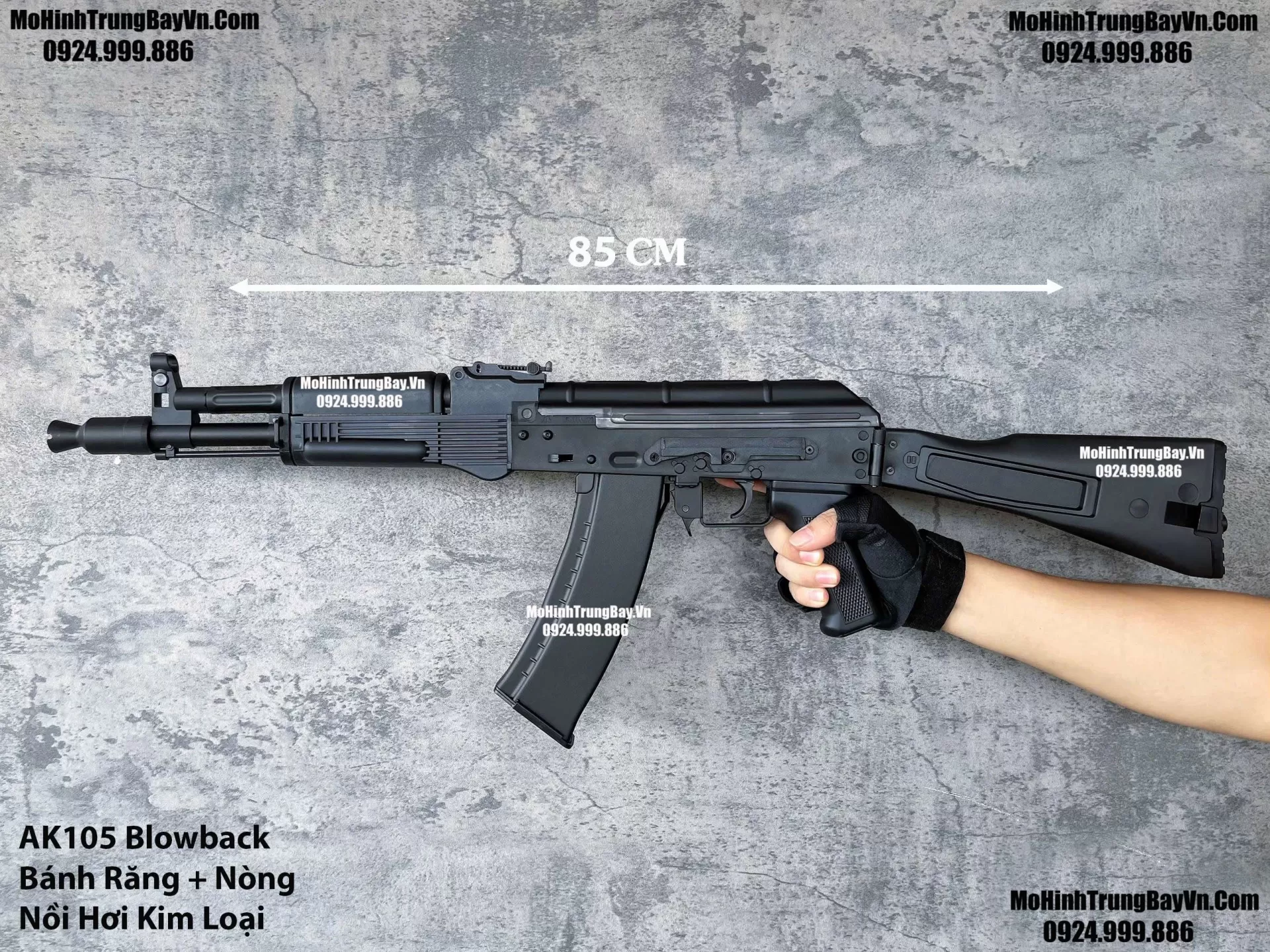 Súng Đạn Thạch AK105 Blowback Bánh Răng Kim Loại Cực Mạnh Giá Rẻ AKS AK47 AK102 AKM AK74 AKU