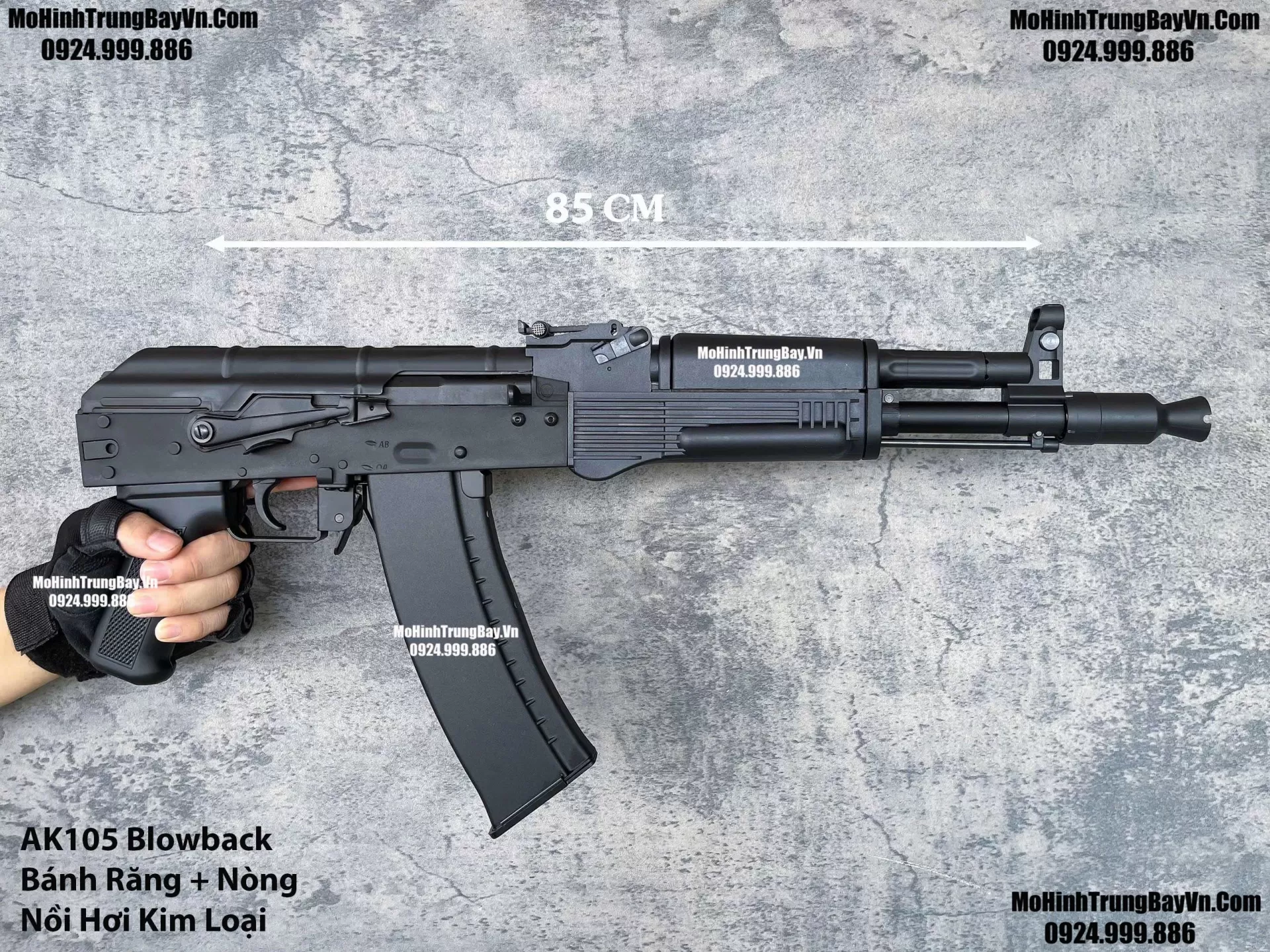 Súng Đạn Thạch AK105 Blowback Bánh Răng Kim Loại Cực Mạnh Giá Rẻ AKS AK47 AK102 AKM AK74 AKU