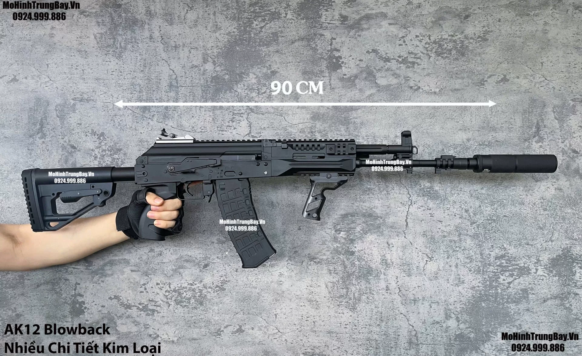 Súng Đạn Thạch AK12  Báng Gập Blowback Bánh Răng Kim Loại AKS AK47 AK102 AKM AK74 AKU