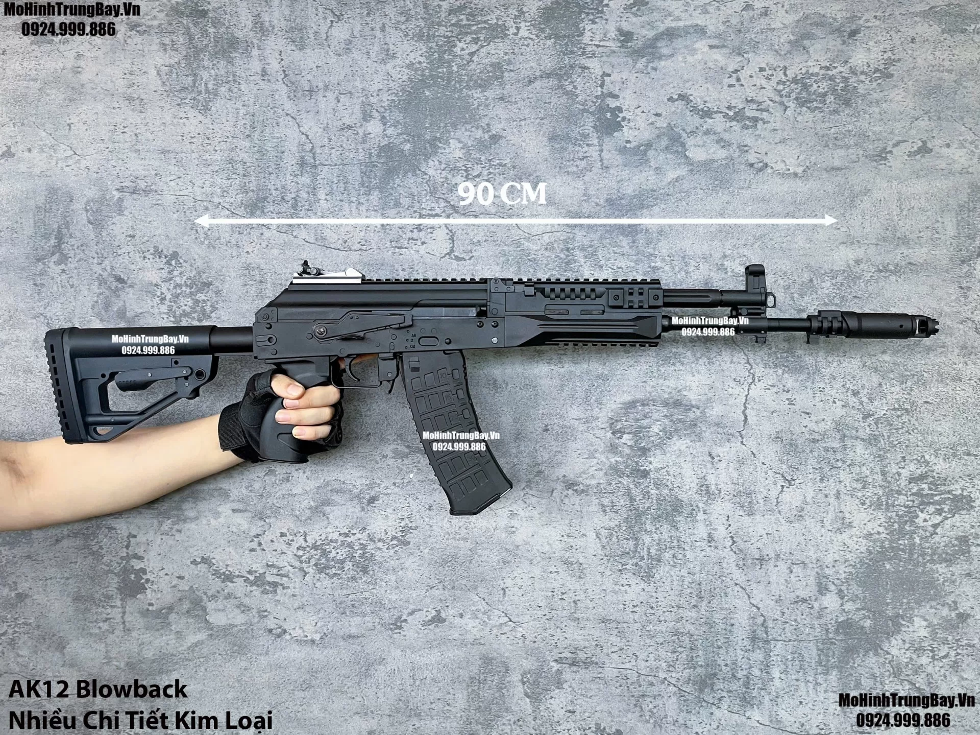 Súng Đạn Thạch AK12  Báng Gập Blowback Bánh Răng Kim Loại AKS AK47 AK102 AKM AK74 AKU