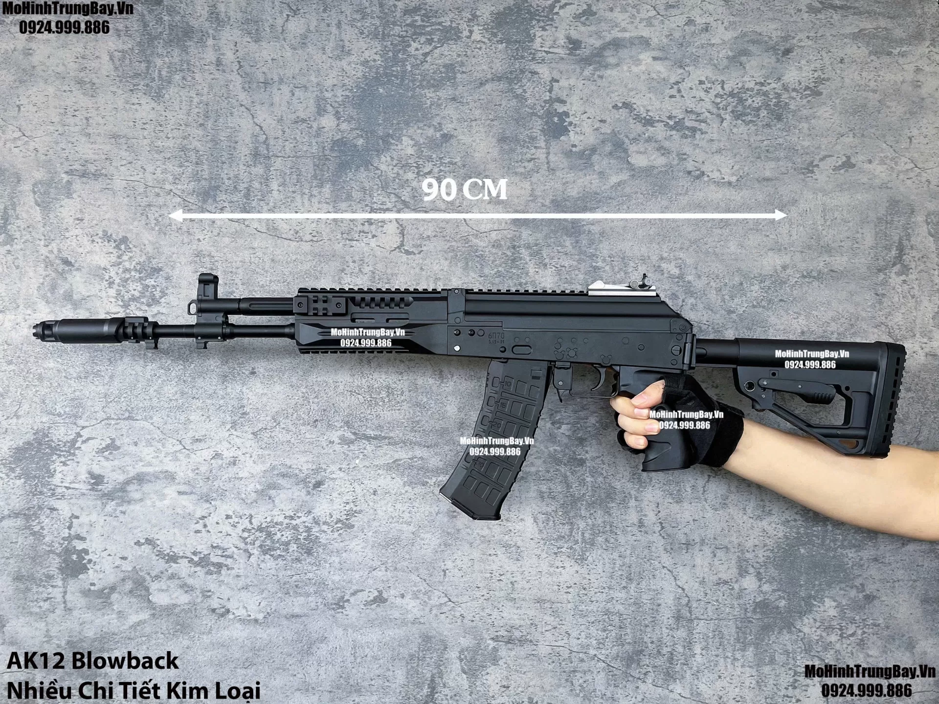 Súng Đạn Thạch AK12  Báng Gập Blowback Bánh Răng Kim Loại AKS AK47 AK102 AKM AK74 AKU