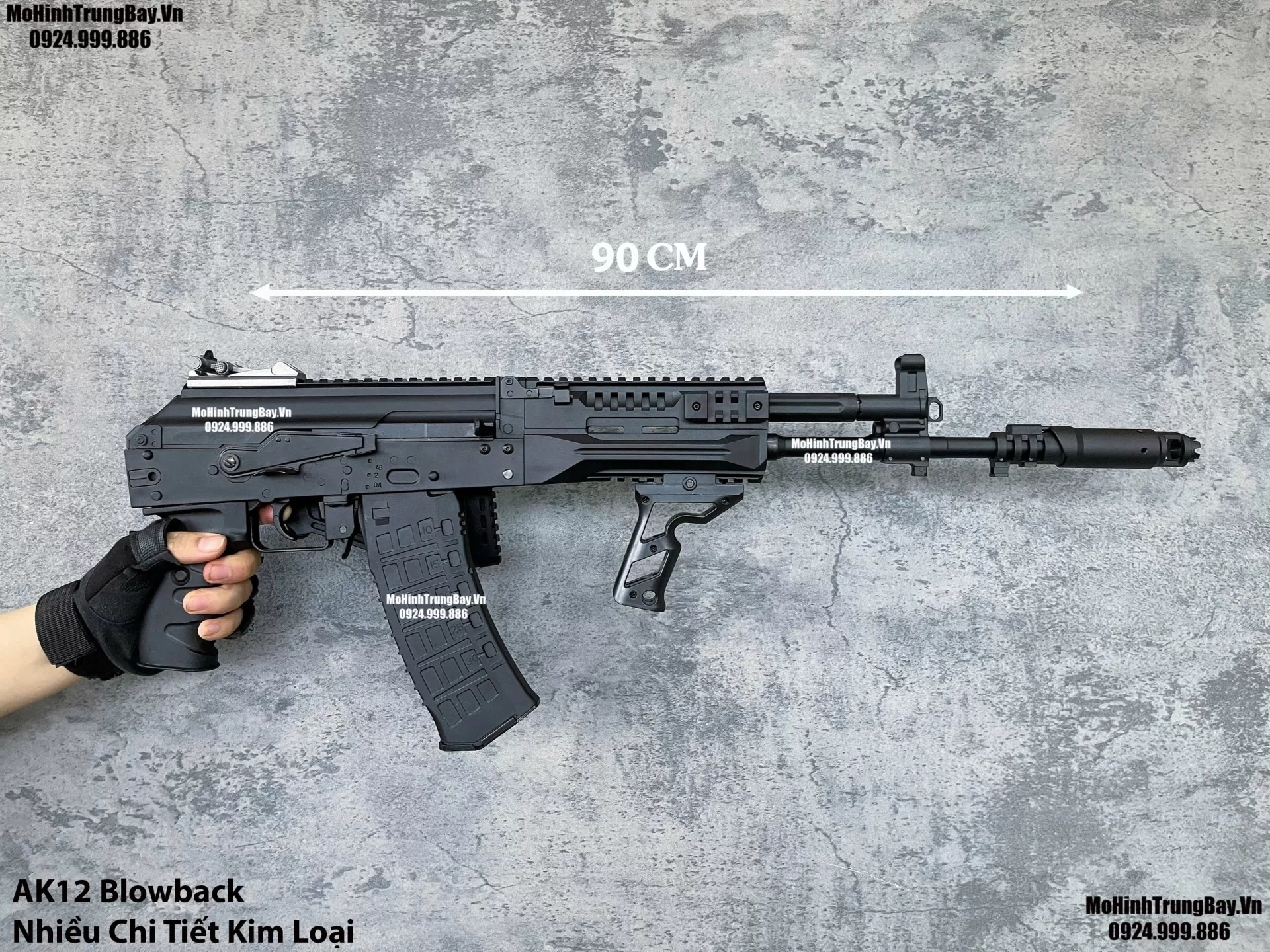 Súng Đạn Thạch AK12  Báng Gập Blowback Bánh Răng Kim Loại AKS AK47 AK102 AKM AK74 AKU