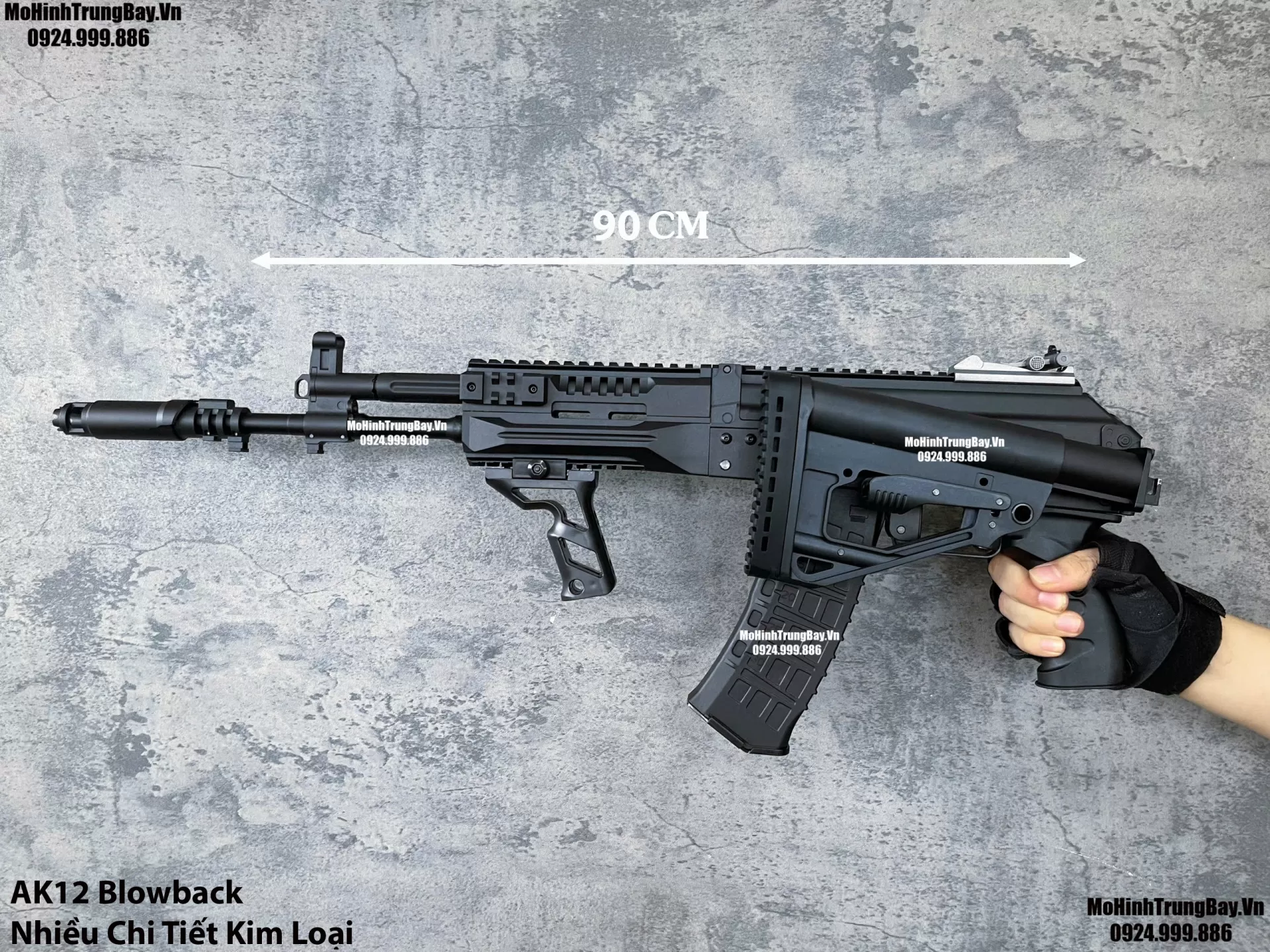 Súng Đạn Thạch AK12  Báng Gập Blowback Bánh Răng Kim Loại AKS AK47 AK102 AKM AK74 AKU