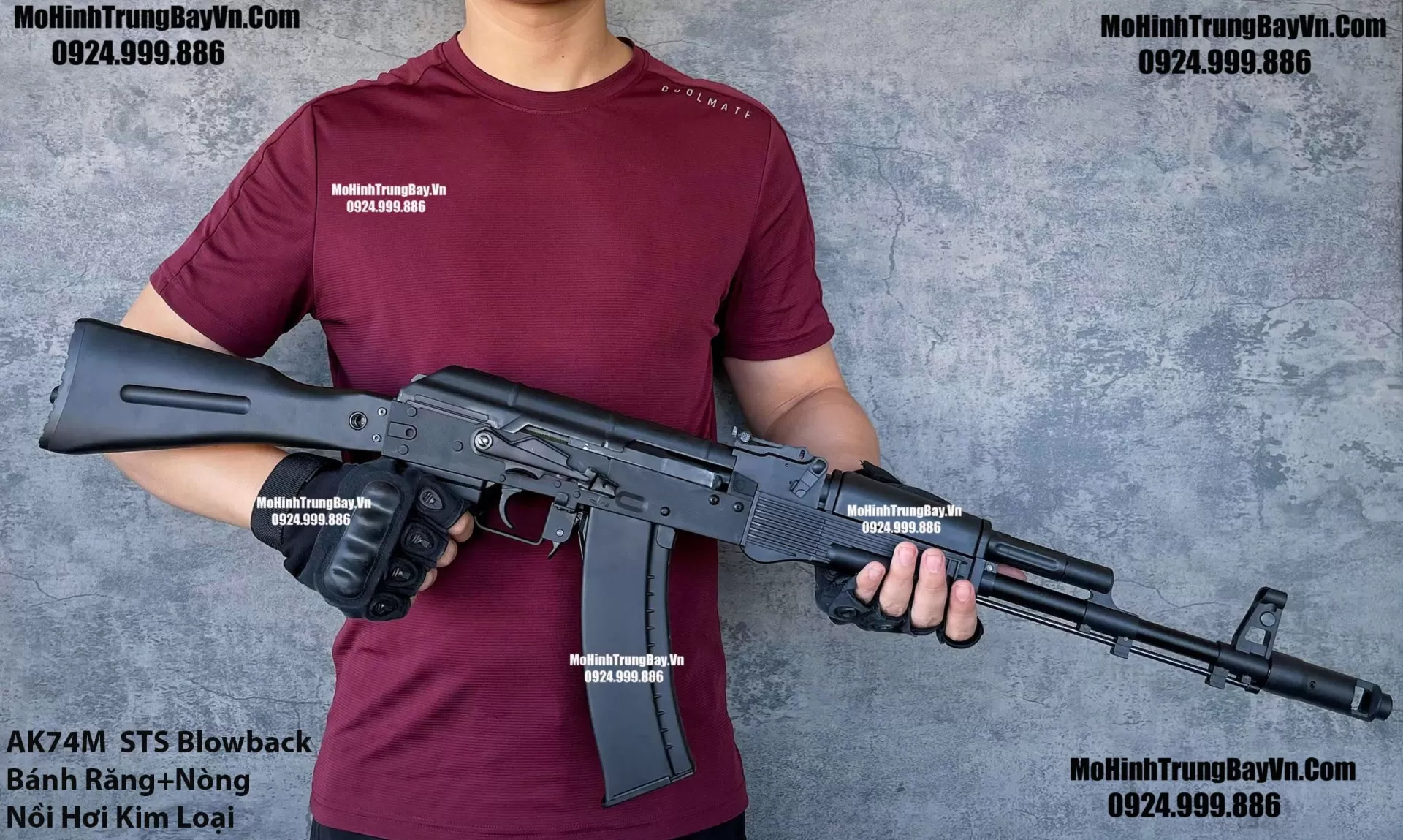Súng Đạn Thạch AK74M Blowback Bánh Răng Kim Loại Cực Mạnh Giá Rẻ AKS AK47 AK102 AKM AK74 AKU