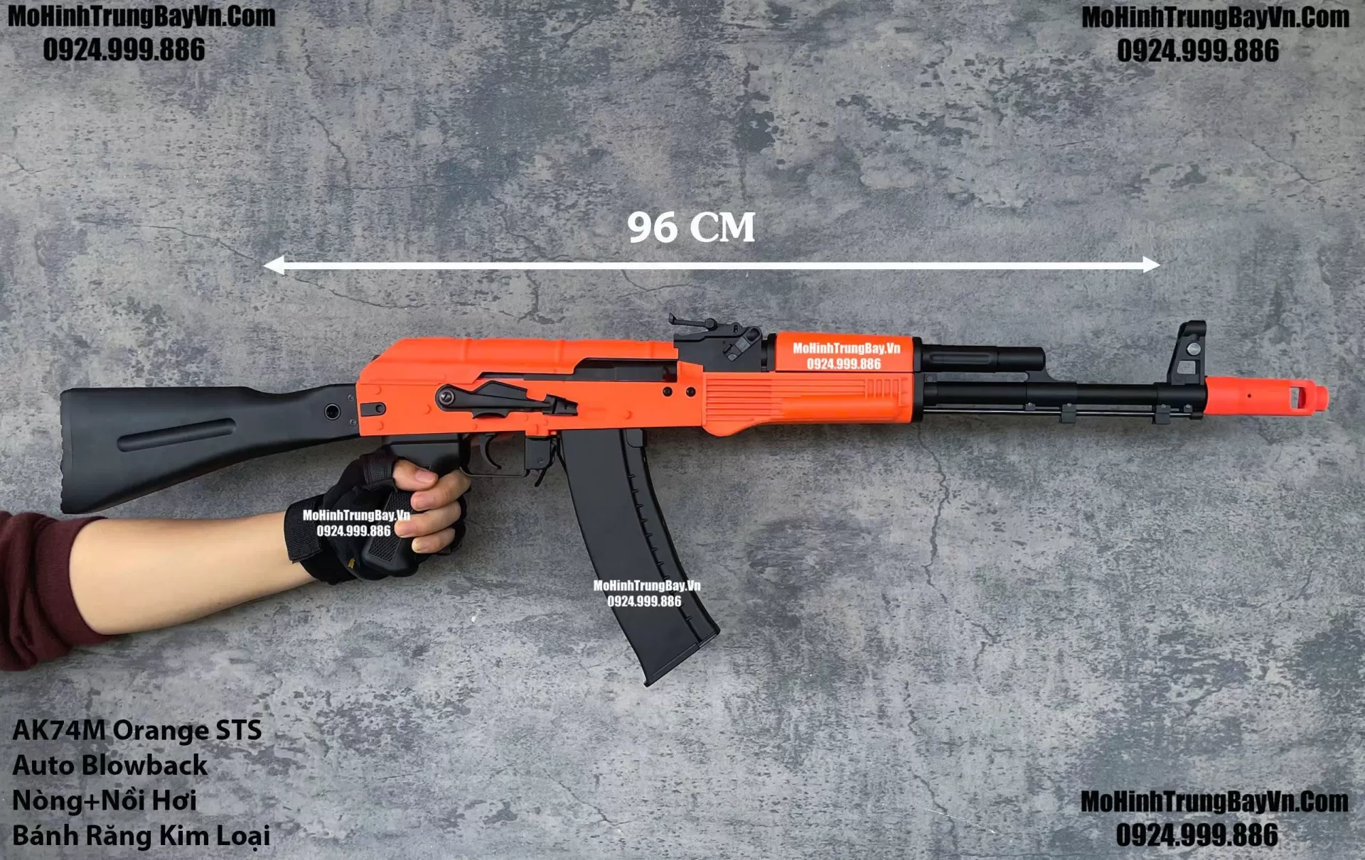 Súng Đạn Thạch AK74M Orange Blowback Bánh Răng Kim Loại Cực Mạnh Giá Rẻ AKS AK47 AK102 AKM AK74 AKU