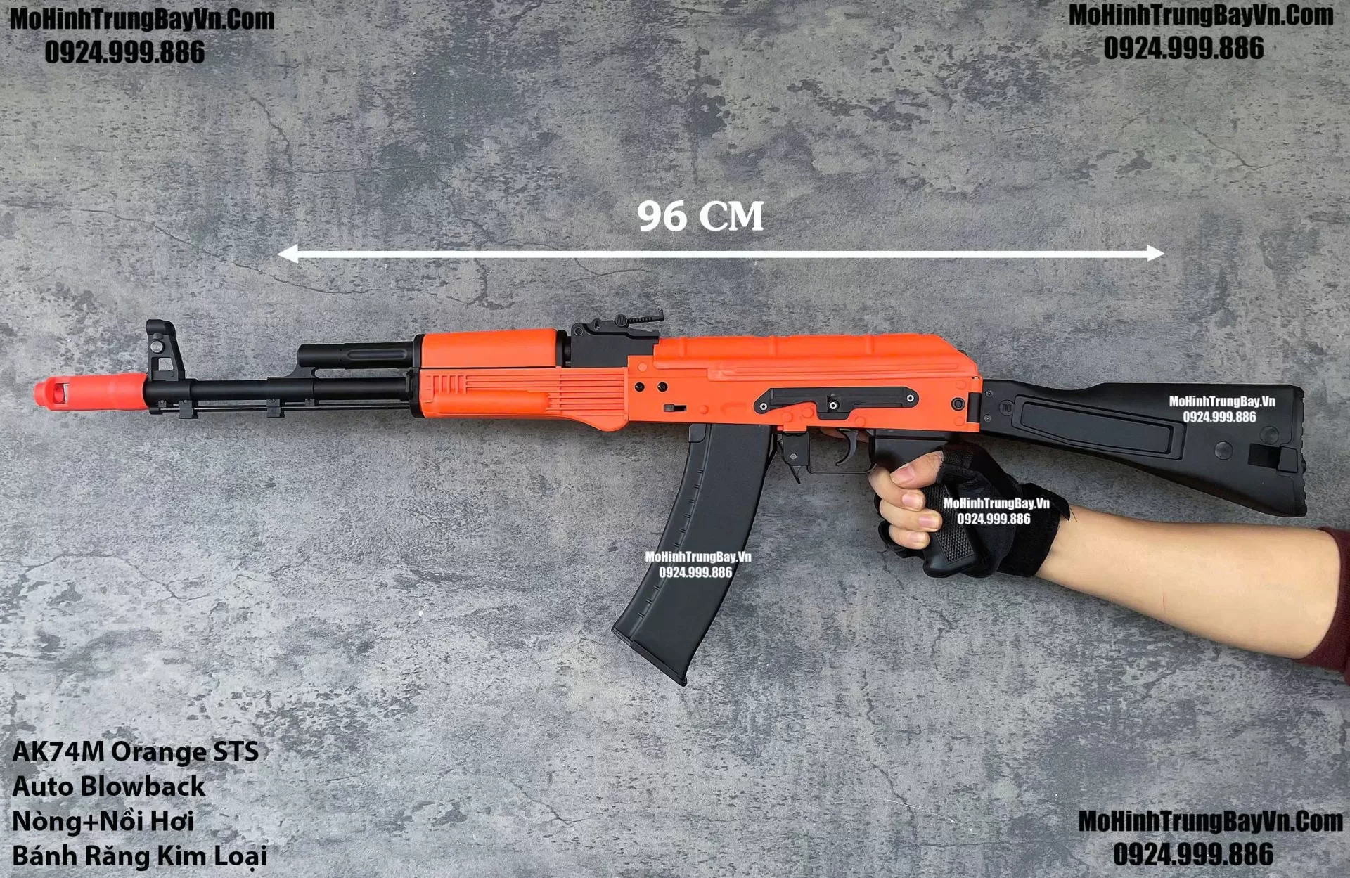 Súng Đạn Thạch AK74M Orange Blowback Bánh Răng Kim Loại Cực Mạnh Giá Rẻ AKS AK47 AK102 AKM AK74 AKU