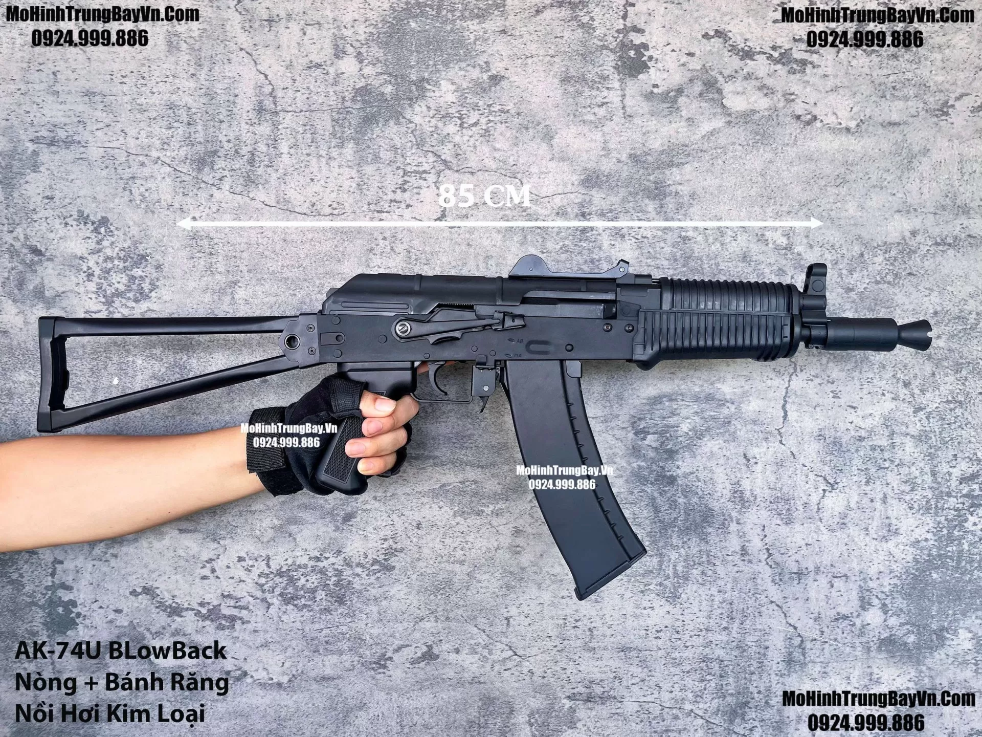 Súng Đạn Thạch AK74u Blowback Bánh Răng Kim Loại Cực Mạnh Giá Rẻ AKS AK47 AK102 AKM