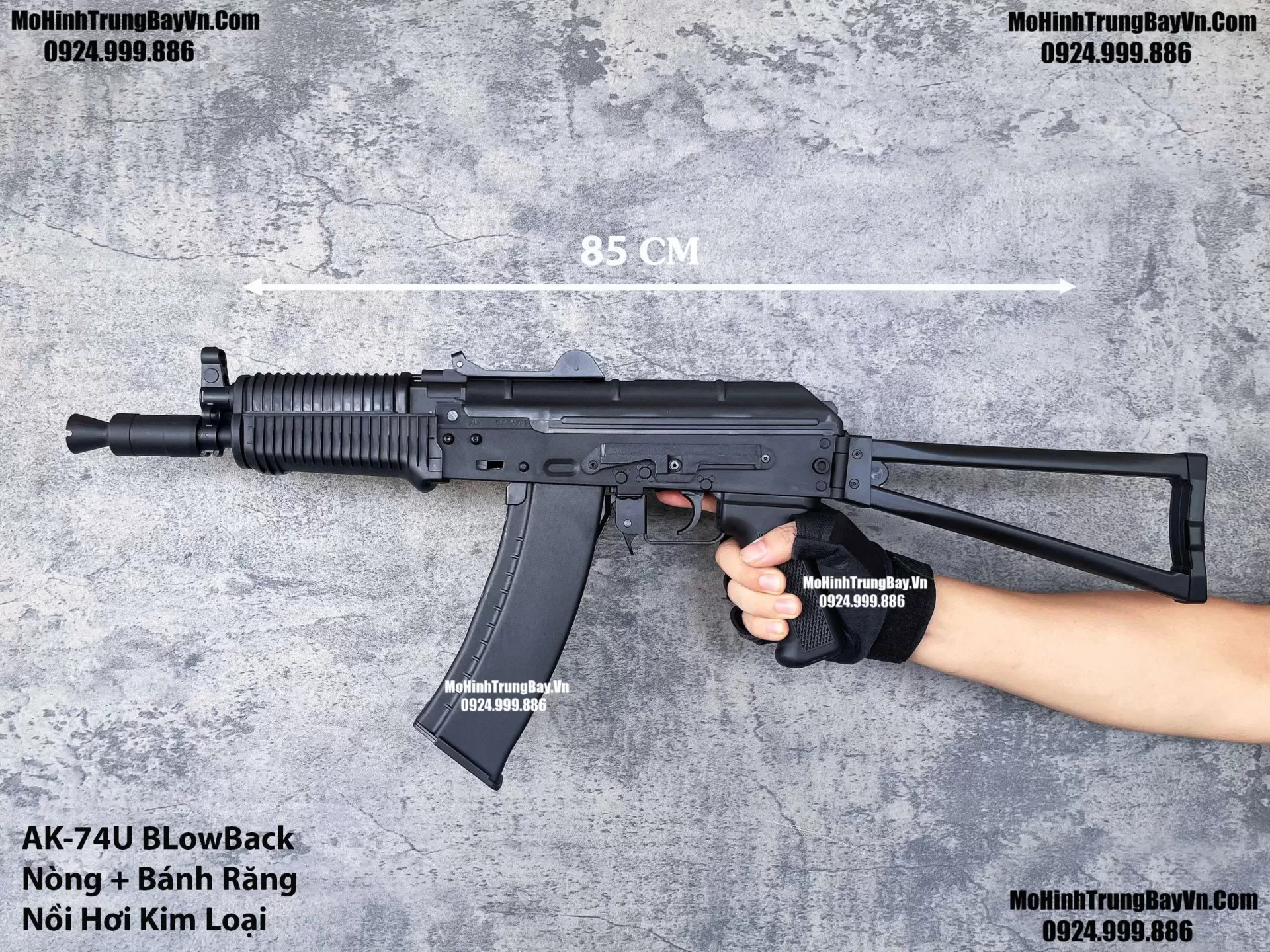 Súng Đạn Thạch AK74u Blowback Bánh Răng Kim Loại Cực Mạnh Giá Rẻ AKS AK47 AK102 AKM