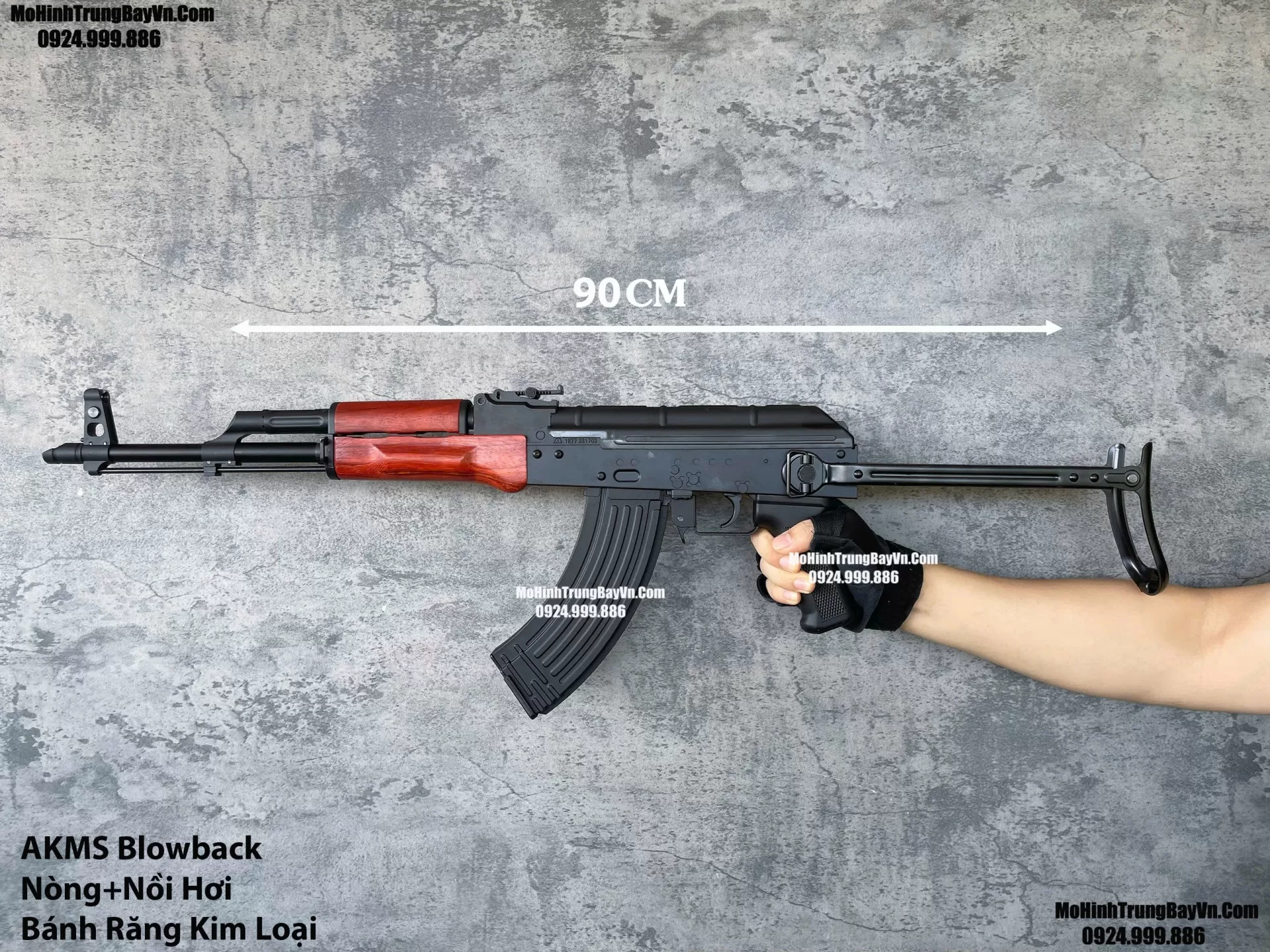 Súng Đạn Thạch AKMS Báng Xếp Blowback Bánh Răng Kim Loại AKS AK47 AK102 AKM AK74 AKU
