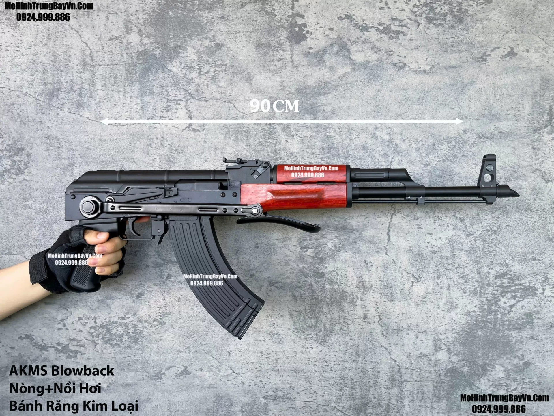 Súng Đạn Thạch AKMS Báng Xếp Blowback Bánh Răng Kim Loại AKS AK47 AK102 AKM AK74 AKU