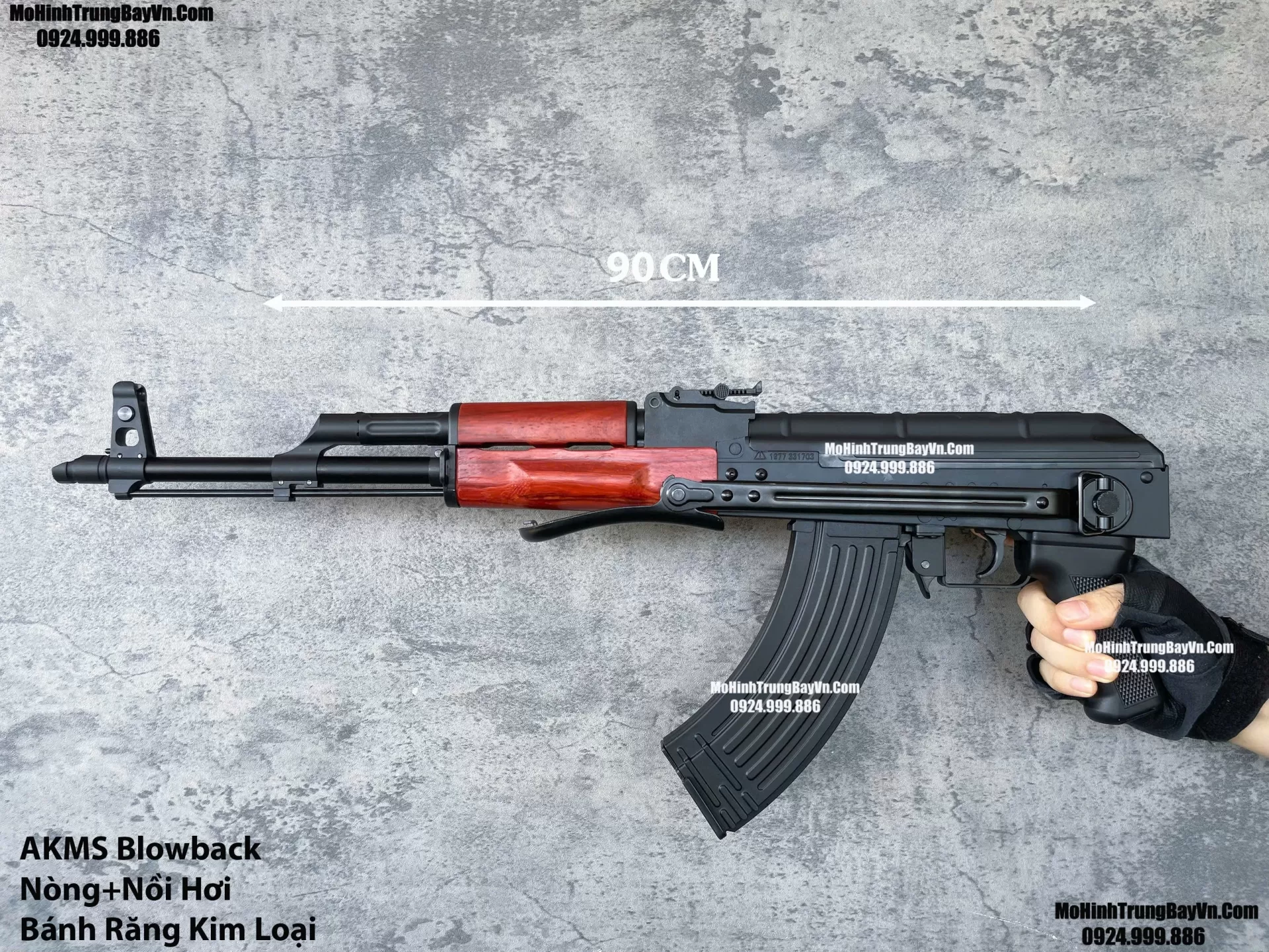 Súng Đạn Thạch AKMS Báng Xếp Blowback Bánh Răng Kim Loại AKS AK47 AK102 AKM AK74 AKU