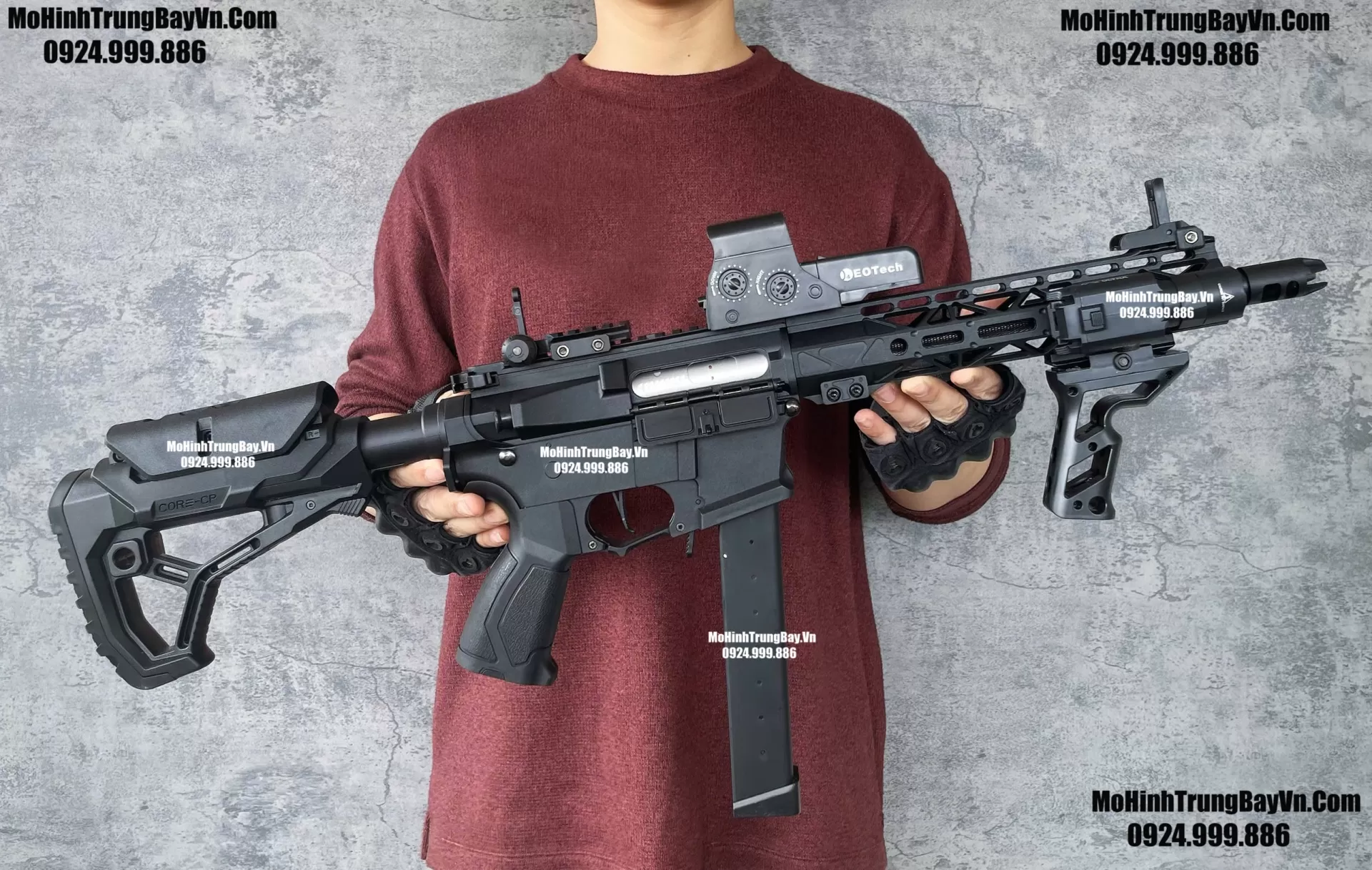 Súng Đạn Thạch SMG Arp9 Long Tactical Đen Bánh Răng Kim Loại Cực Chiến Mohinhtrungbay Mohinhtrungbay.vn
