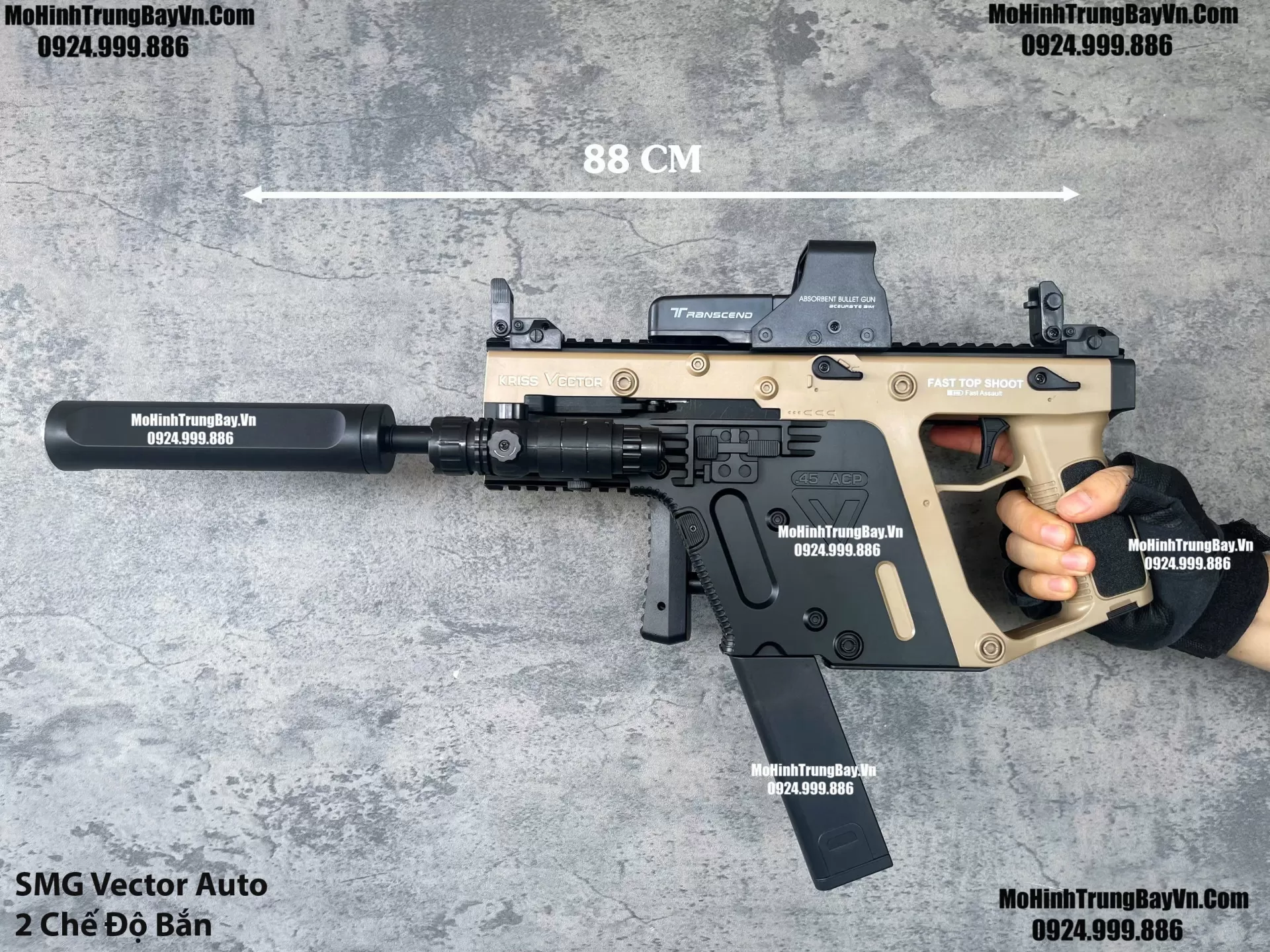 Súng Bắn Đạn Thạch SMG Vector Cao Cấp  Báng Gập 2 Chế Độ   Tỉ Lệ 1:1 Sấy Cực Nhanh Mohinhtrungbay Mohinhtrungbay.vn
