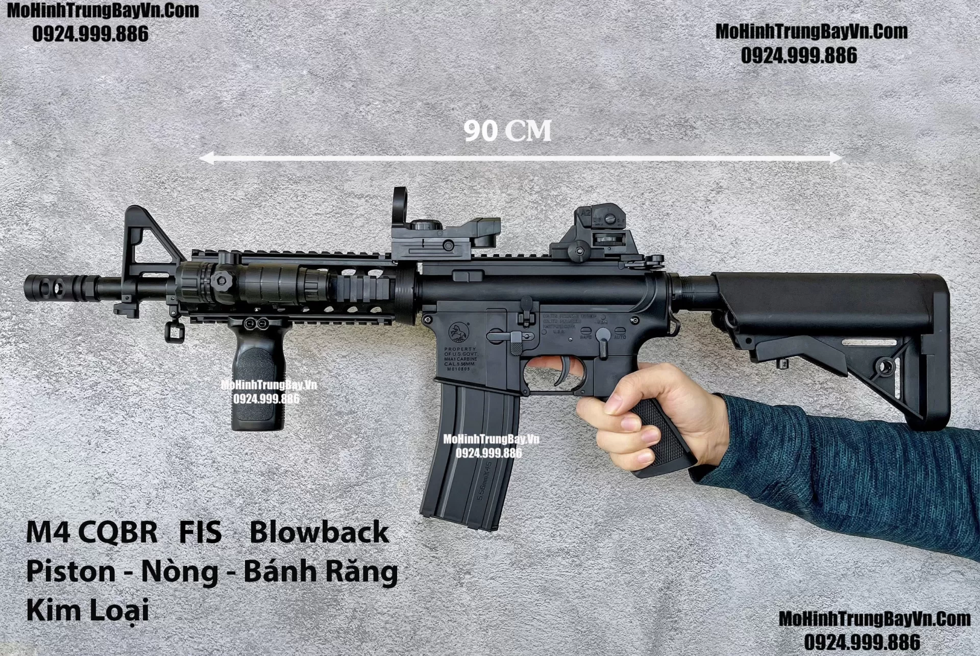 Súng Đạn Thạch M4 CQBR Độ Bánh Răng Kim Loại Blowback Cực Mạnh  M4 CQBR M416 Hk416 M16 FJS Mohinhtrungbay Mohinhtrungbay.vn