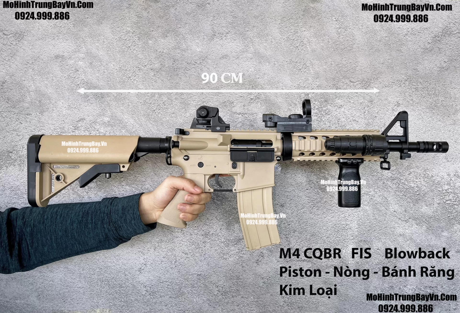 Súng Đạn Thạch M4 CQBR Tan Độ Bánh Răng Kim Loại Blowback Cực Mạnh  M4 CQBR M416 Hk416 M16 FJS Mohinhtrungbay Mohinhtrungbay.vn