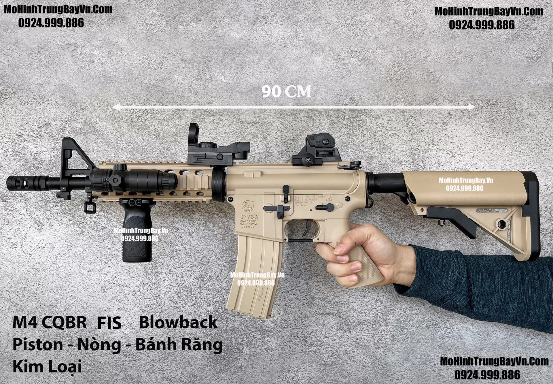 Súng Đạn Thạch M4 CQBR Tan Độ Bánh Răng Kim Loại Blowback Cực Mạnh  M4 CQBR M416 Hk416 M16 FJS Mohinhtrungbay Mohinhtrungbay.vn