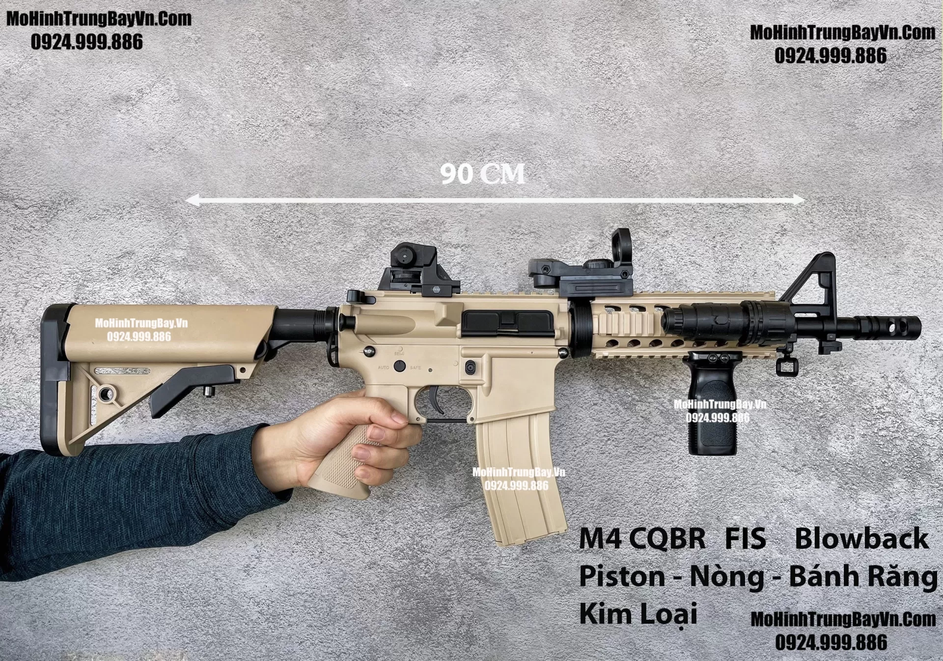 Súng Đạn Thạch M4 CQBR Tan Độ Bánh Răng Kim Loại Blowback Cực Mạnh  M4 CQBR M416 Hk416 M16 FJS Mohinhtrungbay Mohinhtrungbay.vn