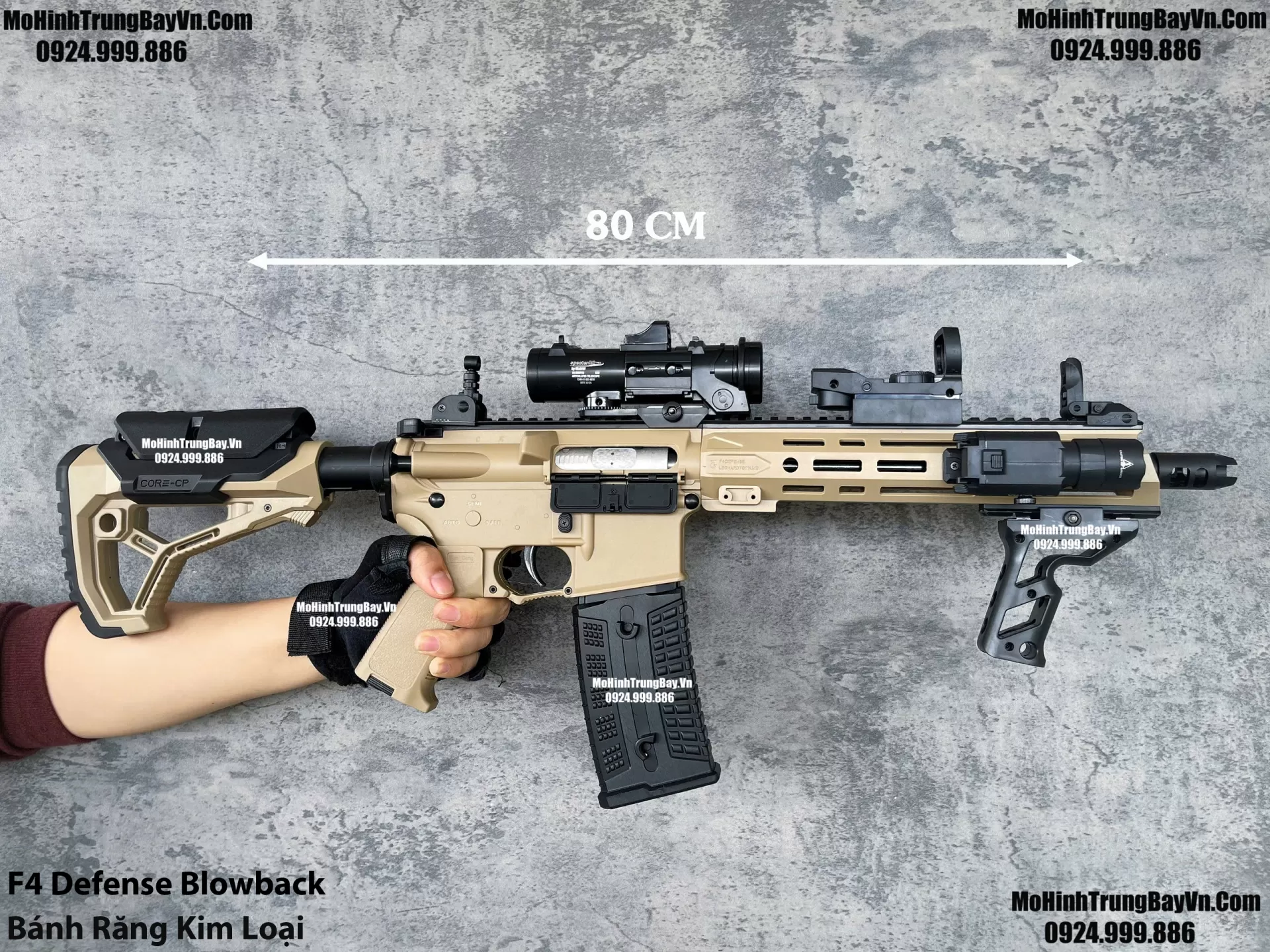 Súng Đạn Thạch F4 Defense Màu Cát  Bánh Răng Kim Loại Giá Rẻ m416 hk416 M4a1 Mohinhtrungbay Mohinhtrungbay.vn