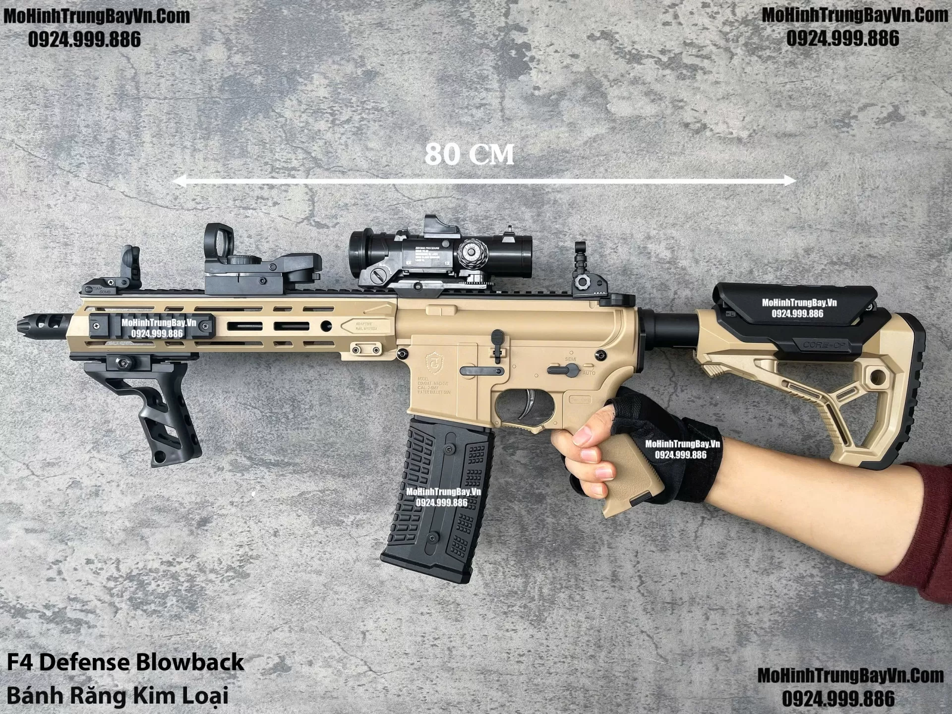 Súng Đạn Thạch F4 Defense Màu Cát  Bánh Răng Kim Loại Giá Rẻ m416 hk416 M4a1 Mohinhtrungbay Mohinhtrungbay.vn