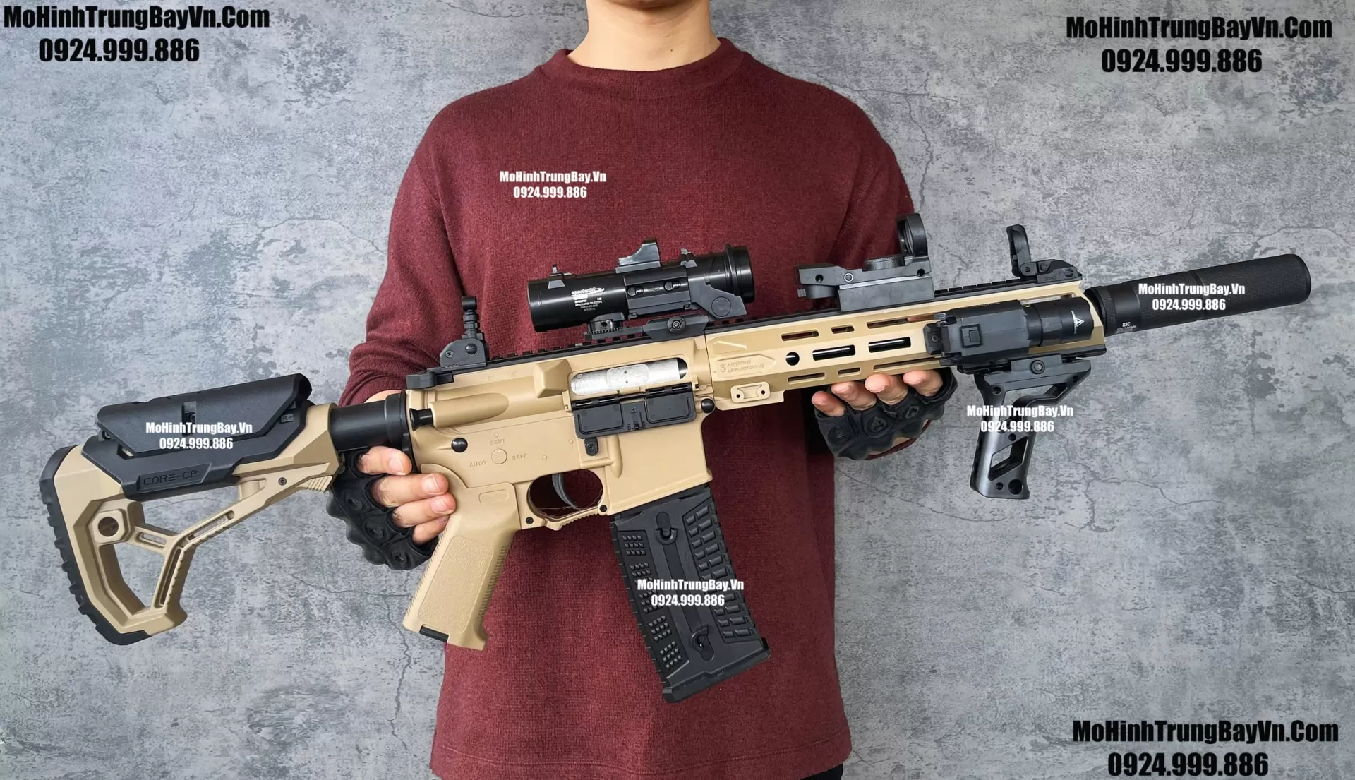 Súng Đạn Thạch F4 Defense Màu Cát  Bánh Răng Kim Loại Giá Rẻ m416 hk416 M4a1 Mohinhtrungbay Mohinhtrungbay.vn