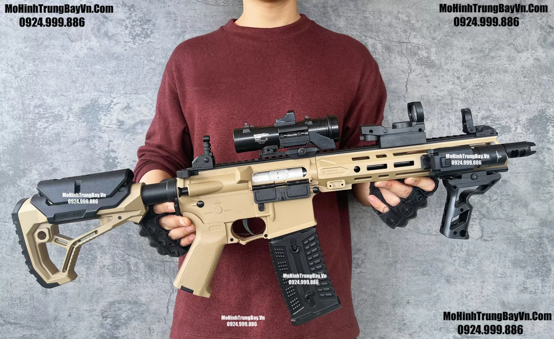 Súng Đạn Thạch F4 Defense Màu Cát  Bánh Răng Kim Loại Giá Rẻ m416 hk416 M4a1 Mohinhtrungbay Mohinhtrungbay.vn