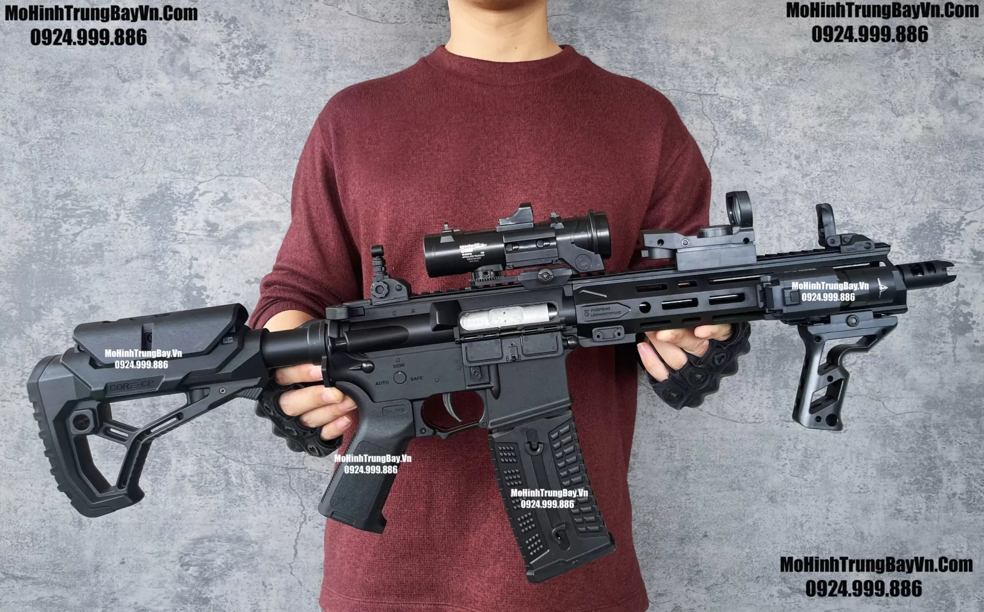 Súng Đạn Thạch F4 Defense Đen Bánh Răng Kim Loại Giá Rẻ m416 hk416 M4a1 Mohinhtrungbayvn Mohinhtrungbay.vn