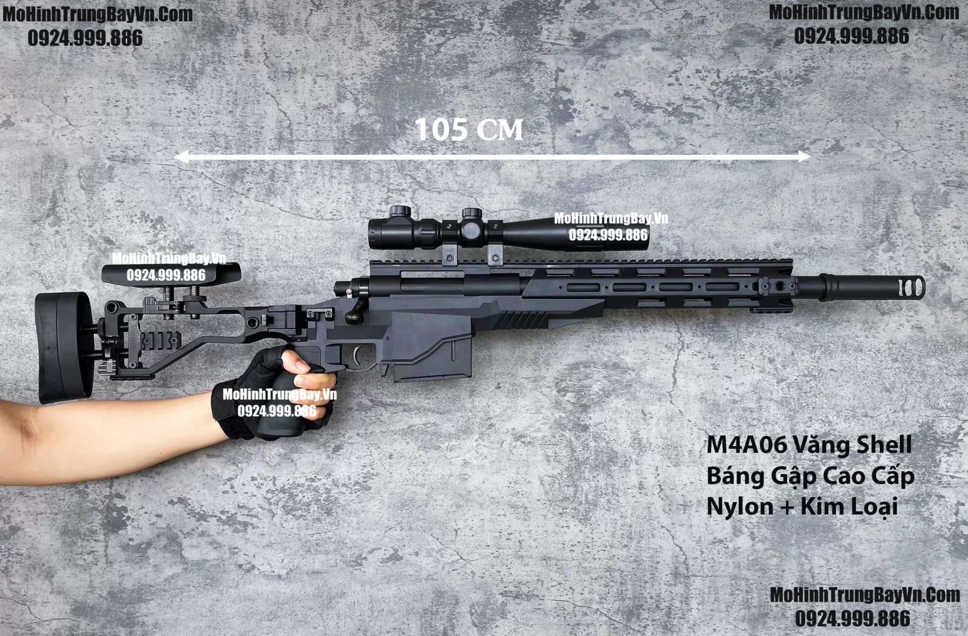 Súng Sniper M4A06 Văng Shell Cao Cấp Báng Gập Kim Loại Full Phụ Kiện Cực Chất