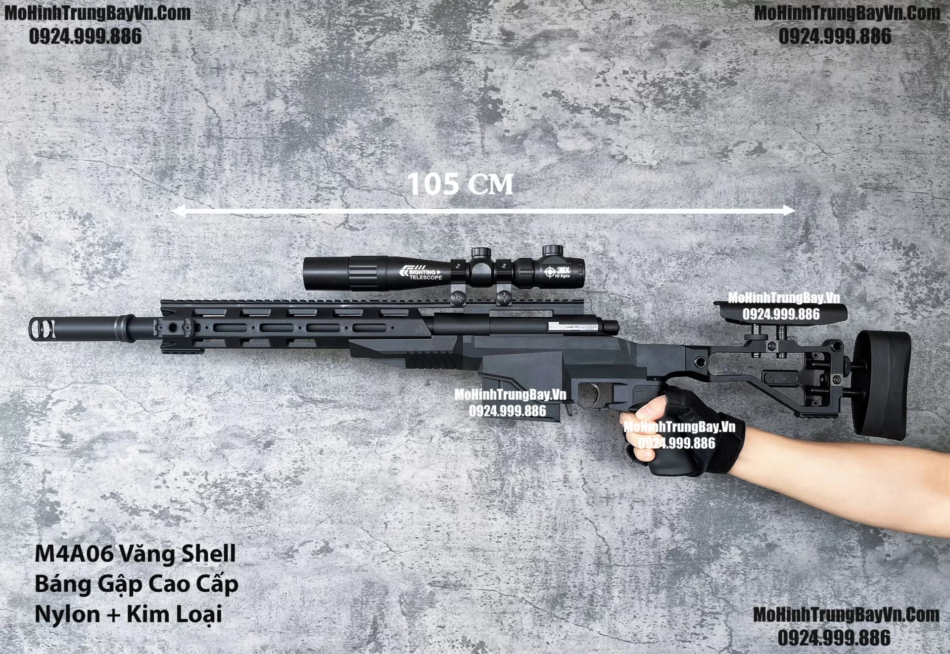Súng Sniper M4A06 Văng Shell Cao Cấp Báng Gập Kim Loại Full Phụ Kiện Cực Chất
