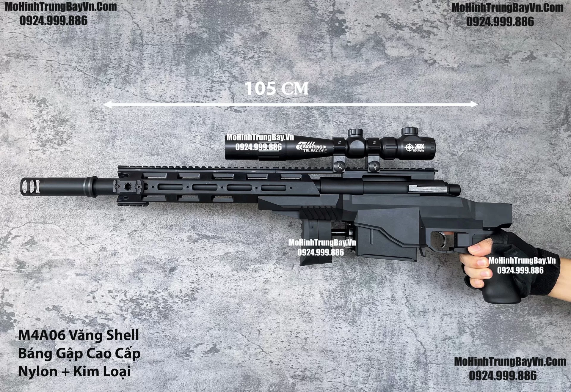 Súng Sniper M4A06 Văng Shell Cao Cấp Báng Gập Kim Loại Full Phụ Kiện Cực Chất